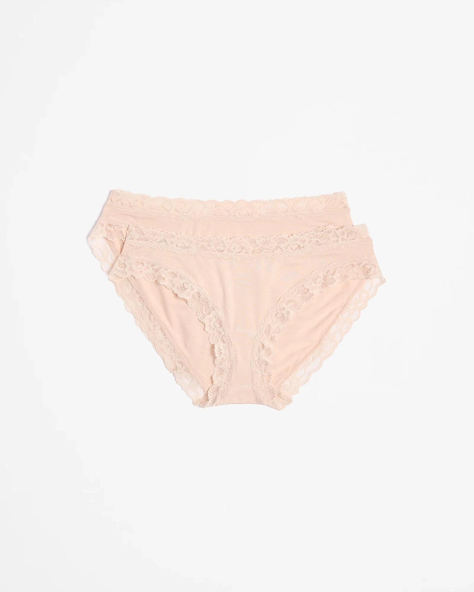 1 Target Woman 2 Pack Modal and Lace Bikini Briefs BARE BEAUTY, 1 of 4