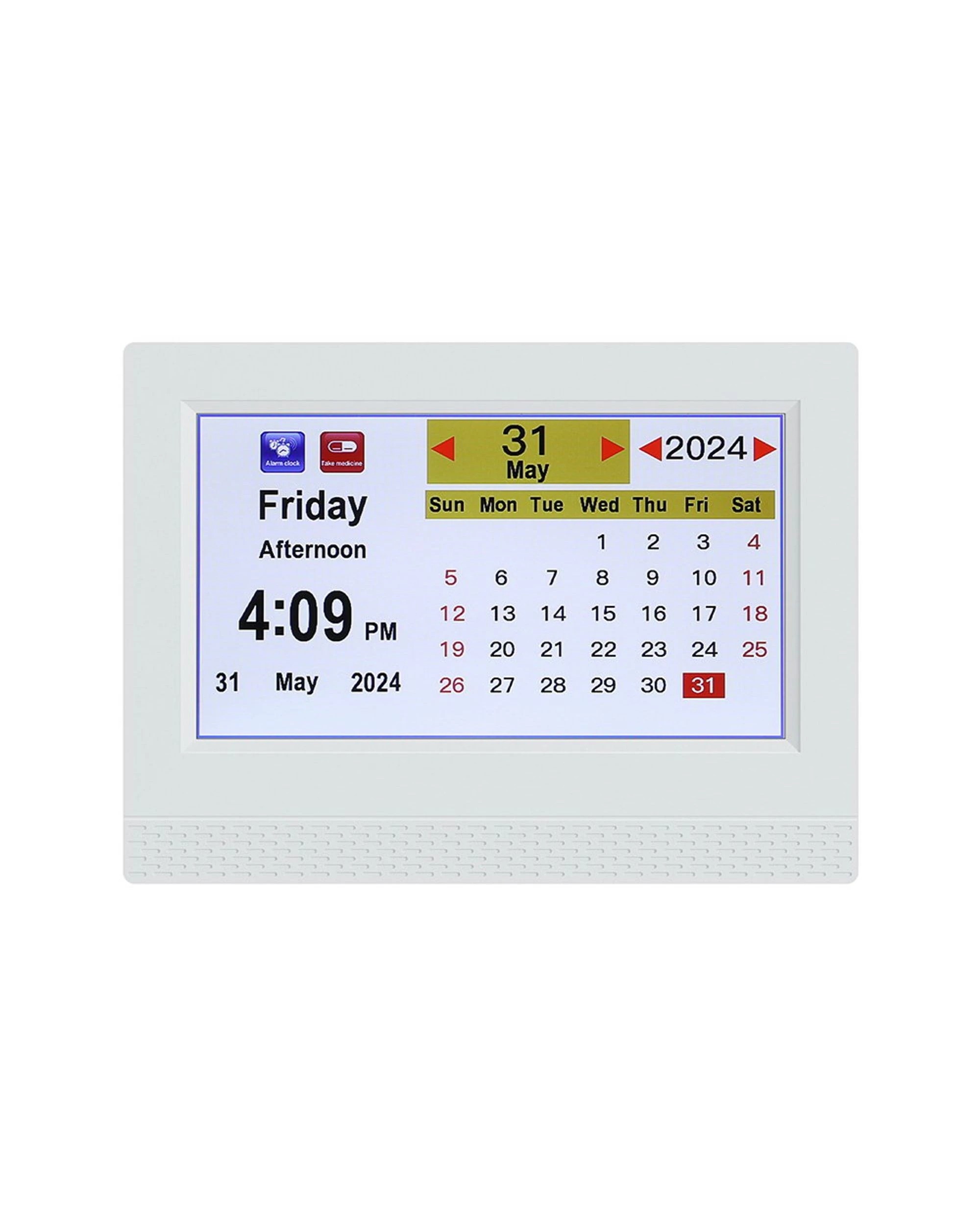 3 Artiss 7" Digital Day Clock Calendar Alarm - White, 3 of 5