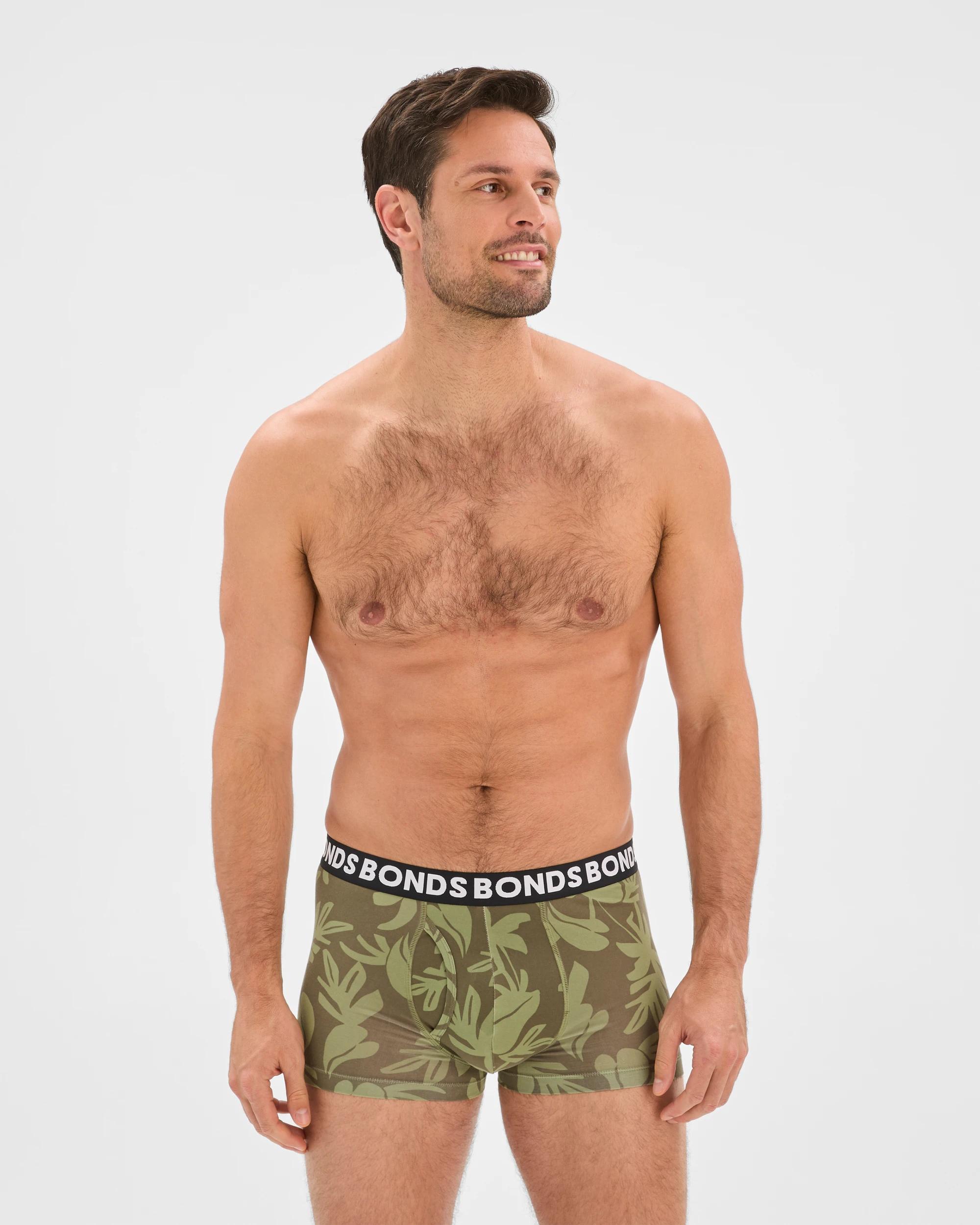 2 Bonds 3 Pack Everyday Trunks GREEN PATCHY PALM, 2 of 4