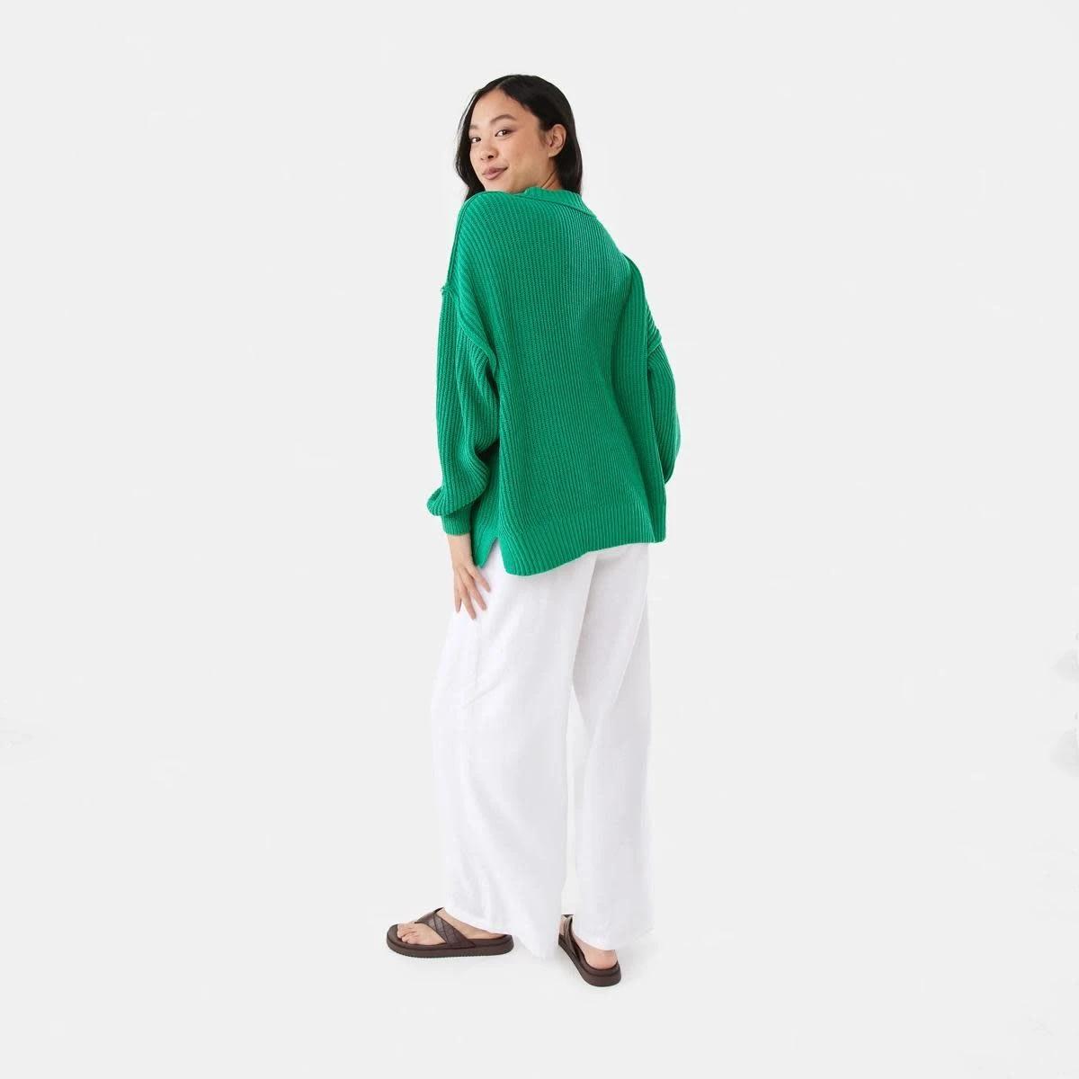 4 Linen Blend Wide Leg Pants WHITE, 4 of 6