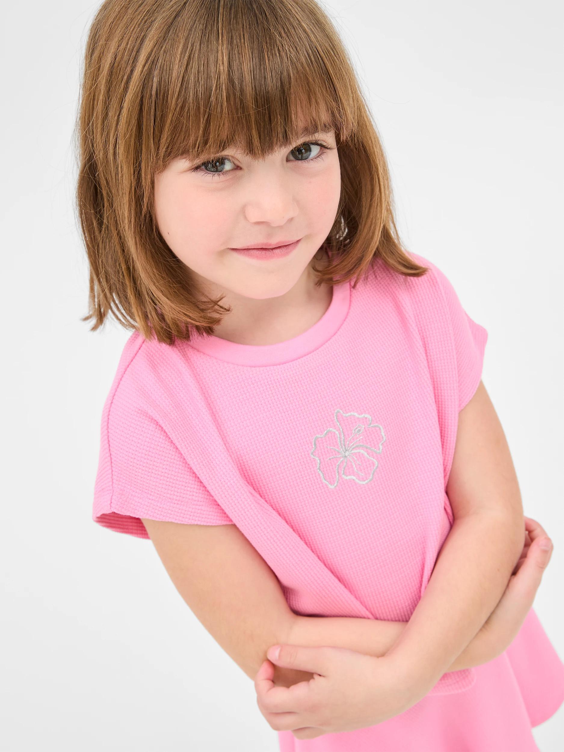 2 Target Waffle T-shirt And Skort 2 Piece Set PINK, 2 of 6