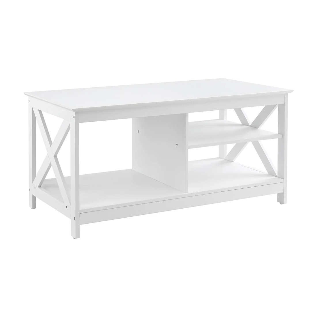 1 Artiss Coffee Table Storage Shelf - White, 1 of 7