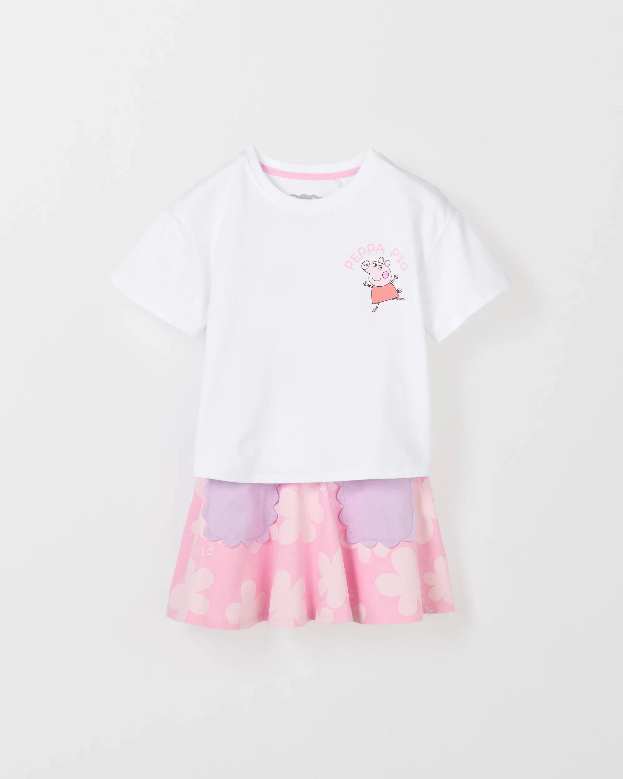 6 Peppa Pig Australian Cotton T-Shirt and Skirt Set PINK, 6 of 7