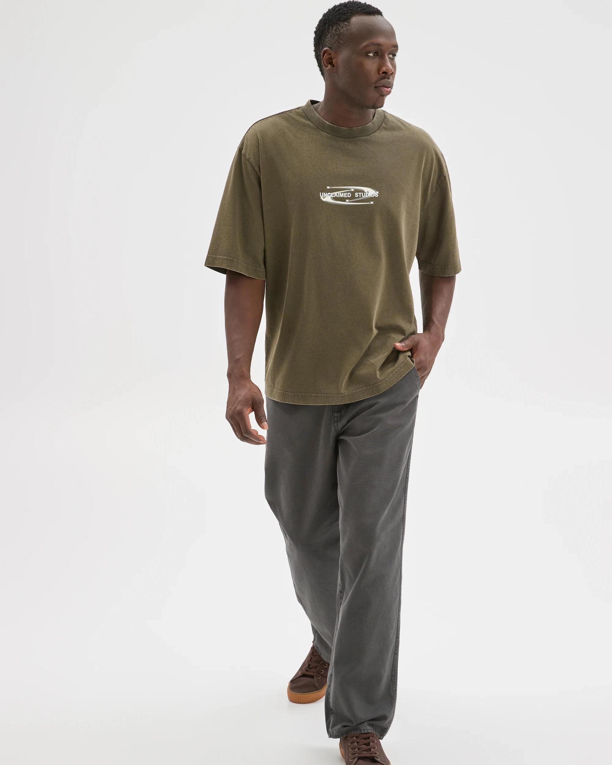 3 Commons Australian Cotton Boxy Fit Graphic T-Shirt WORN BLACK, 3 of 6