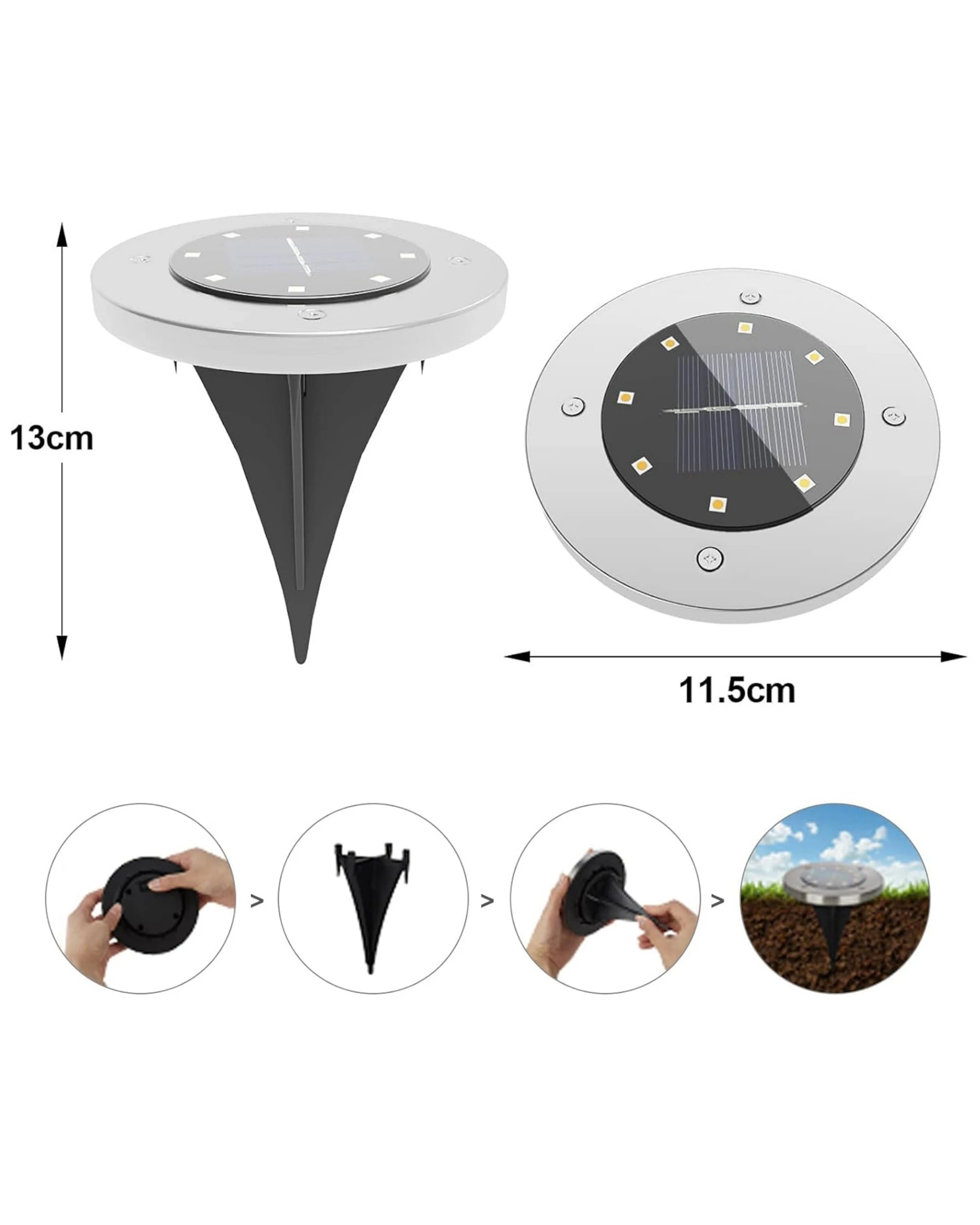 2 Advwin Solar Garden Lights 24 Pack Waterproof Outdoor - White, 2 of 6