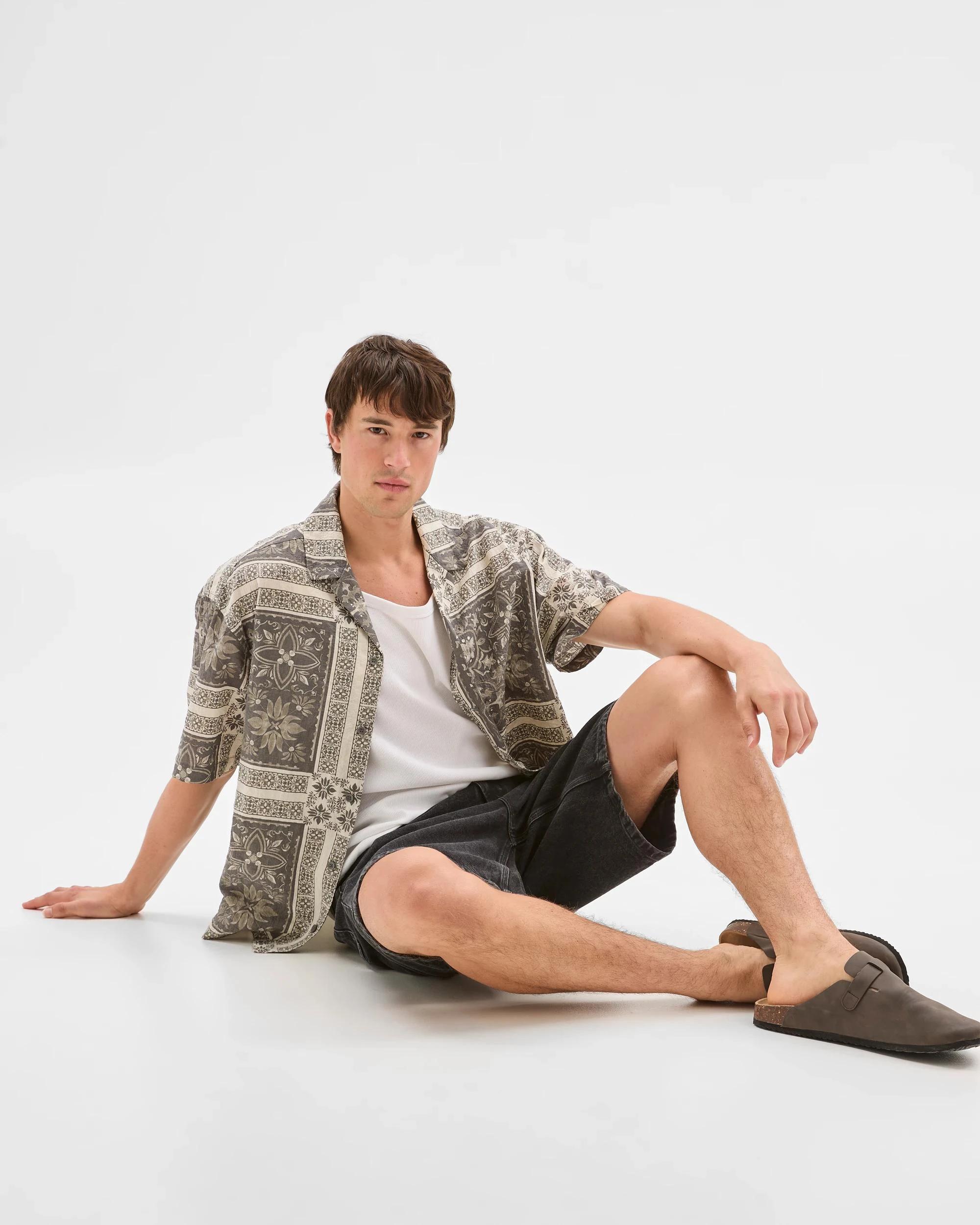 6 Commons Australian Cotton Short Sleeve Shirt BANDANA WHITE, 6 of 6