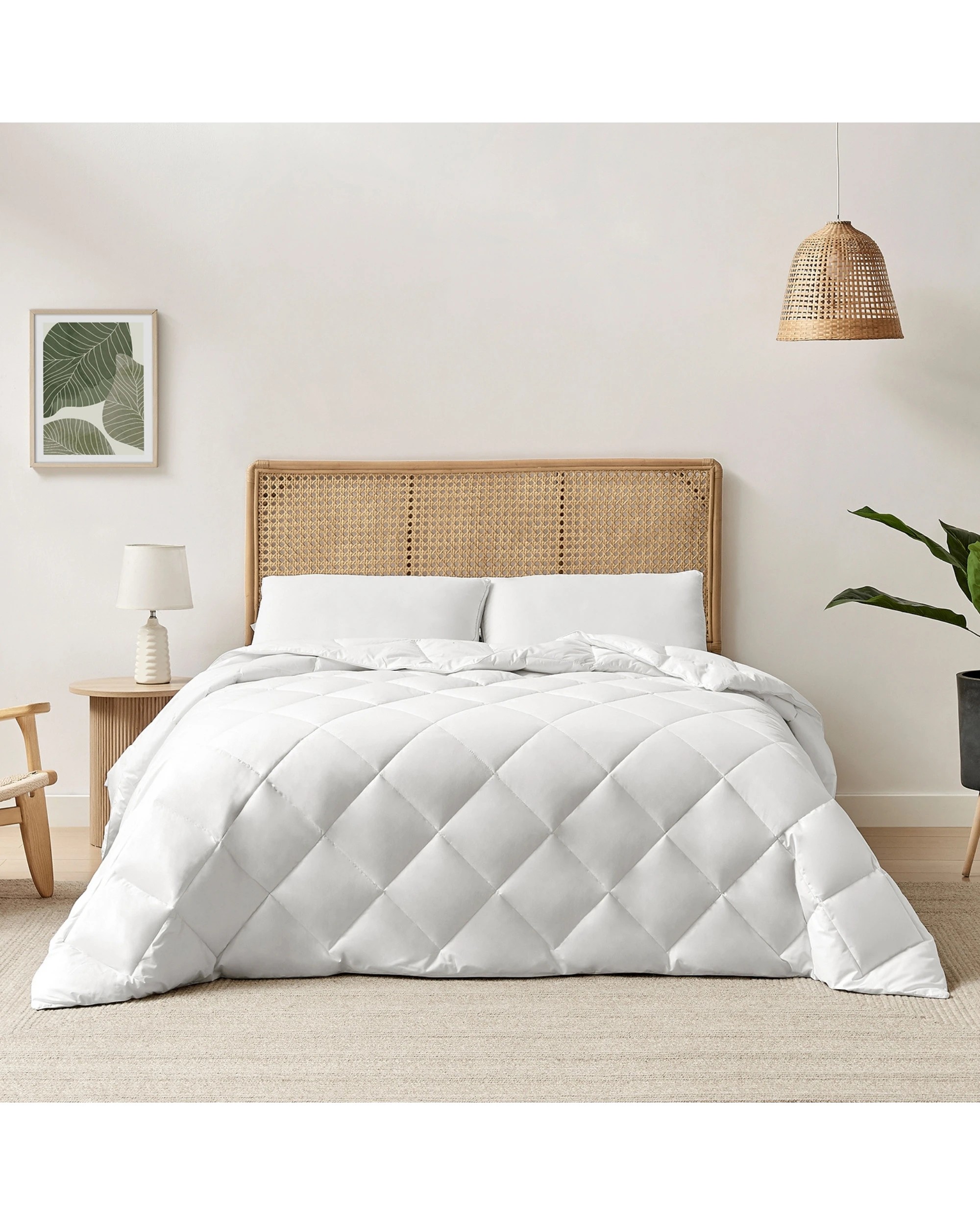 1 ESSN Healthguard Allergy Sensitive Cotton Cover All Seasons Down Alternative Quilt - King Bed - White, 1 of 6