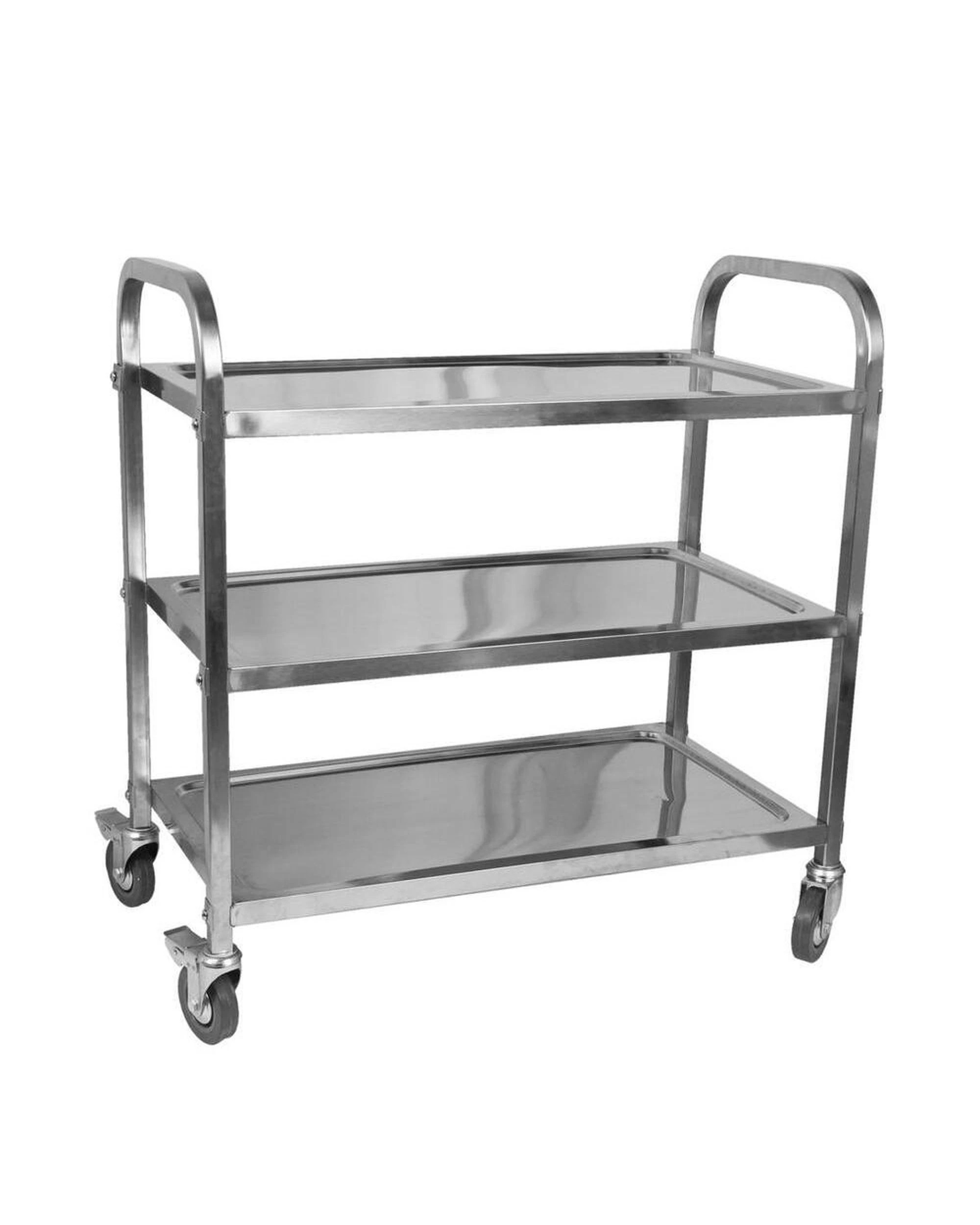 1 Sunnex Catering Serving Trolley 3 Shelf With Square Tube Stainless Steel 950x550x940mm, 1 of 1