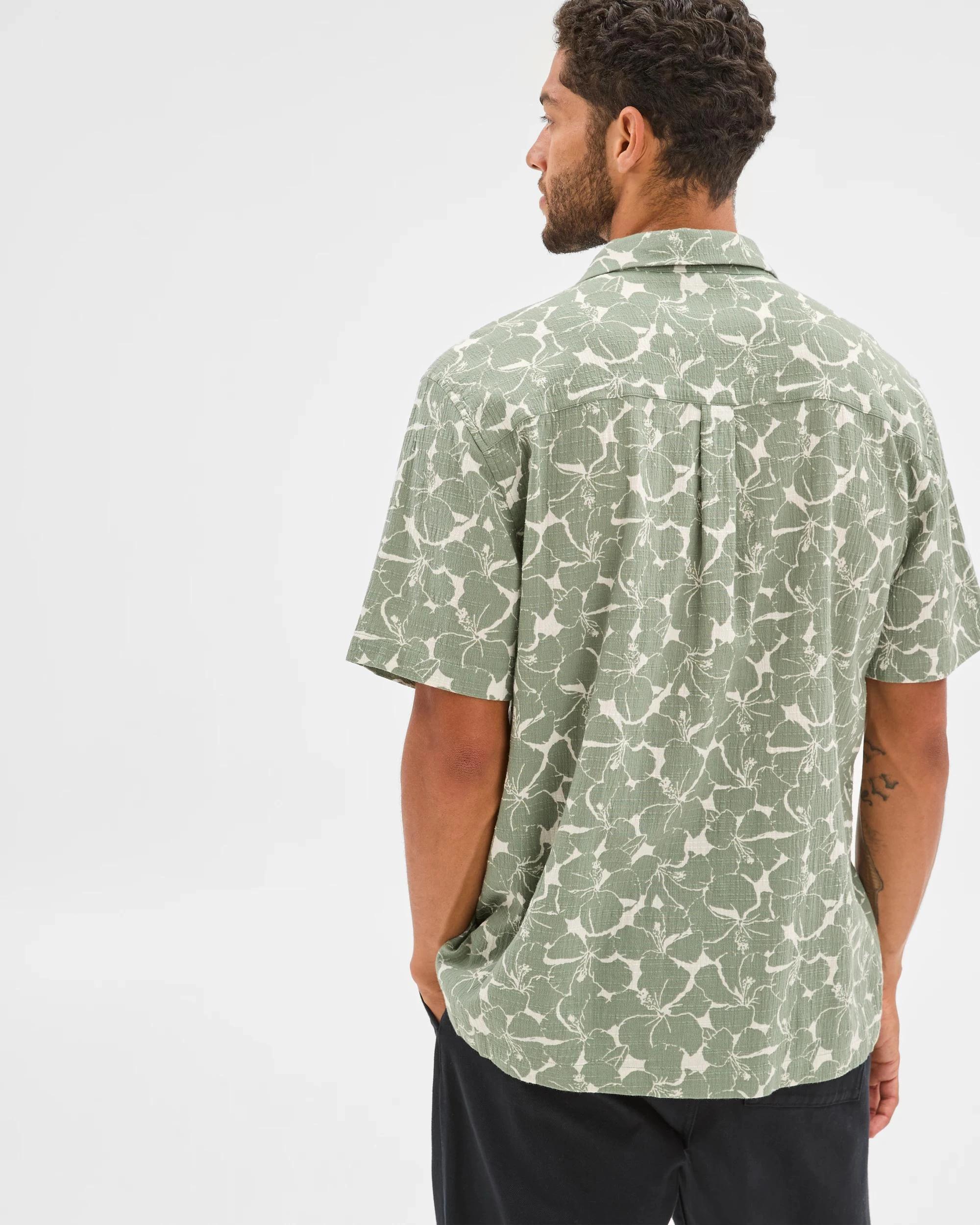 6 Target Crinkle Print Shirt GREEN, 6 of 6