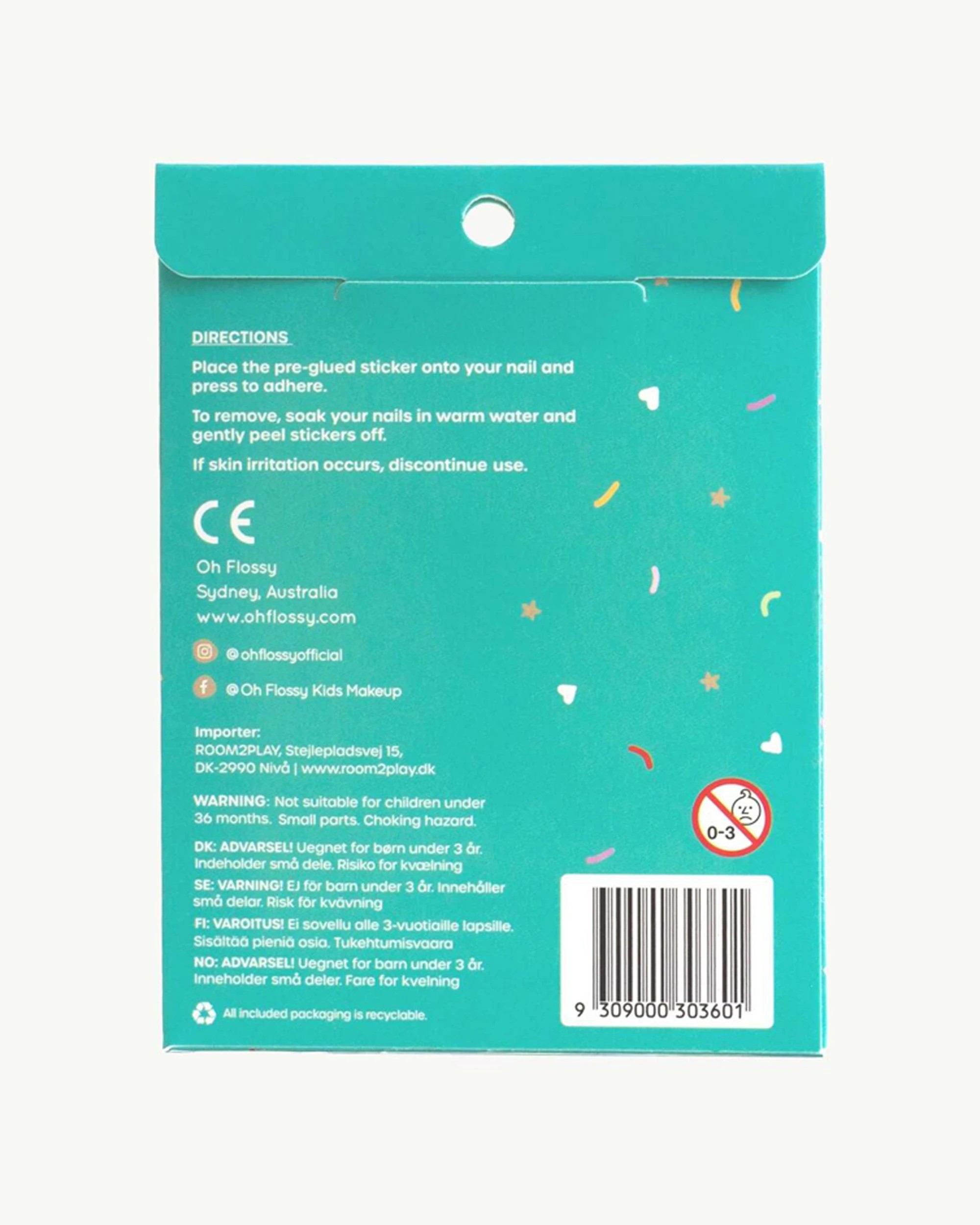 3 OH FLOSSY Non-Toxic Kids Nail Stickers Design Under The Sea - Multi, 3 of 3