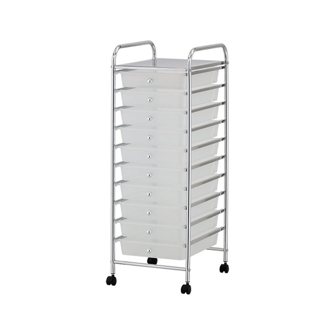 2 BOXSWEDEN Storage Drawer Trolley Mobile Storage Cart Metal Frame Ten Drawers - White, 2 of 3