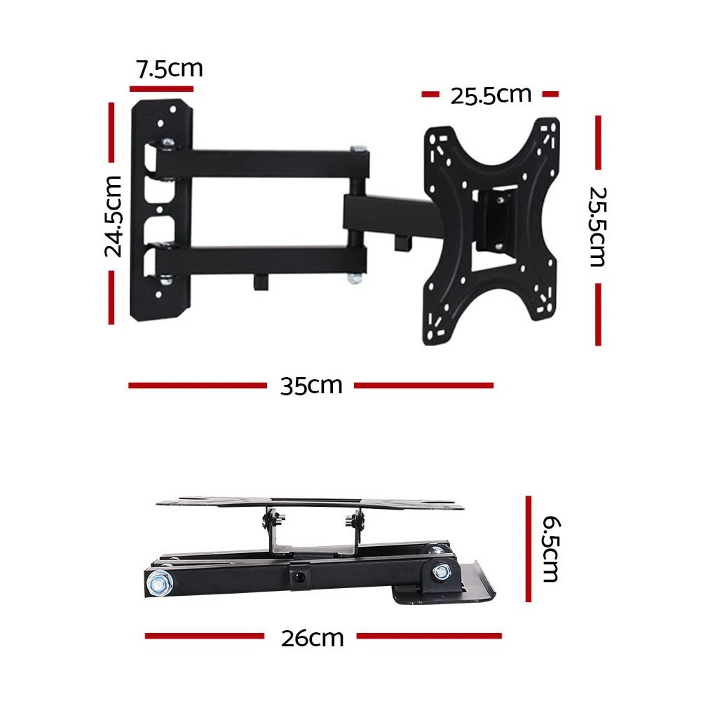 2 Artiss TV Wall Mount Bracket for 17"-42" LED LCD TVs Full Motion Strong Arms - Black, 2 of 6