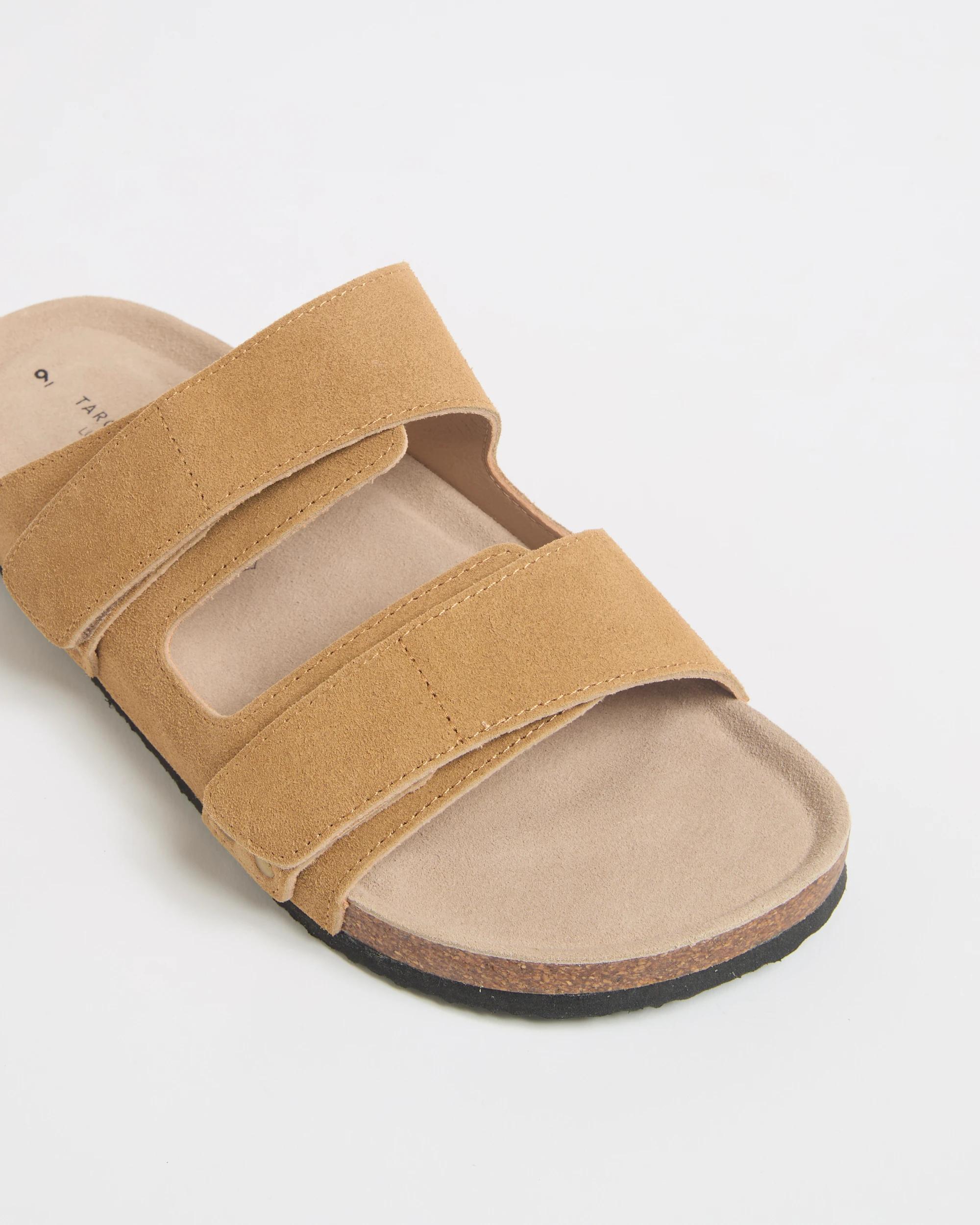 3 Target Man Adjustable Suede Leather Moulded Cork Sandals CHESTNUT, 3 of 4