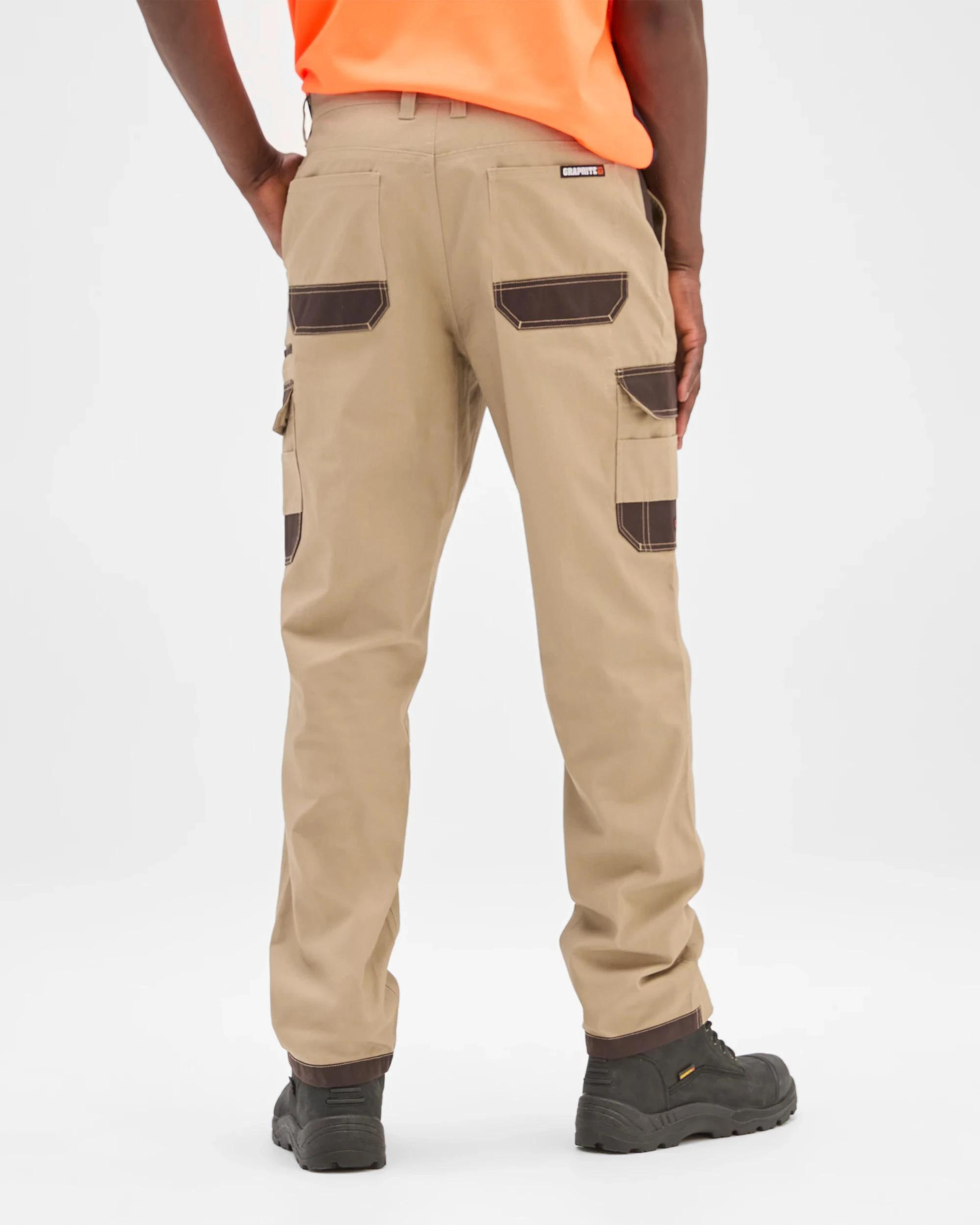 4 Australian Cotton Performance Cargo Pants - Graphite STONE, 4 of 5