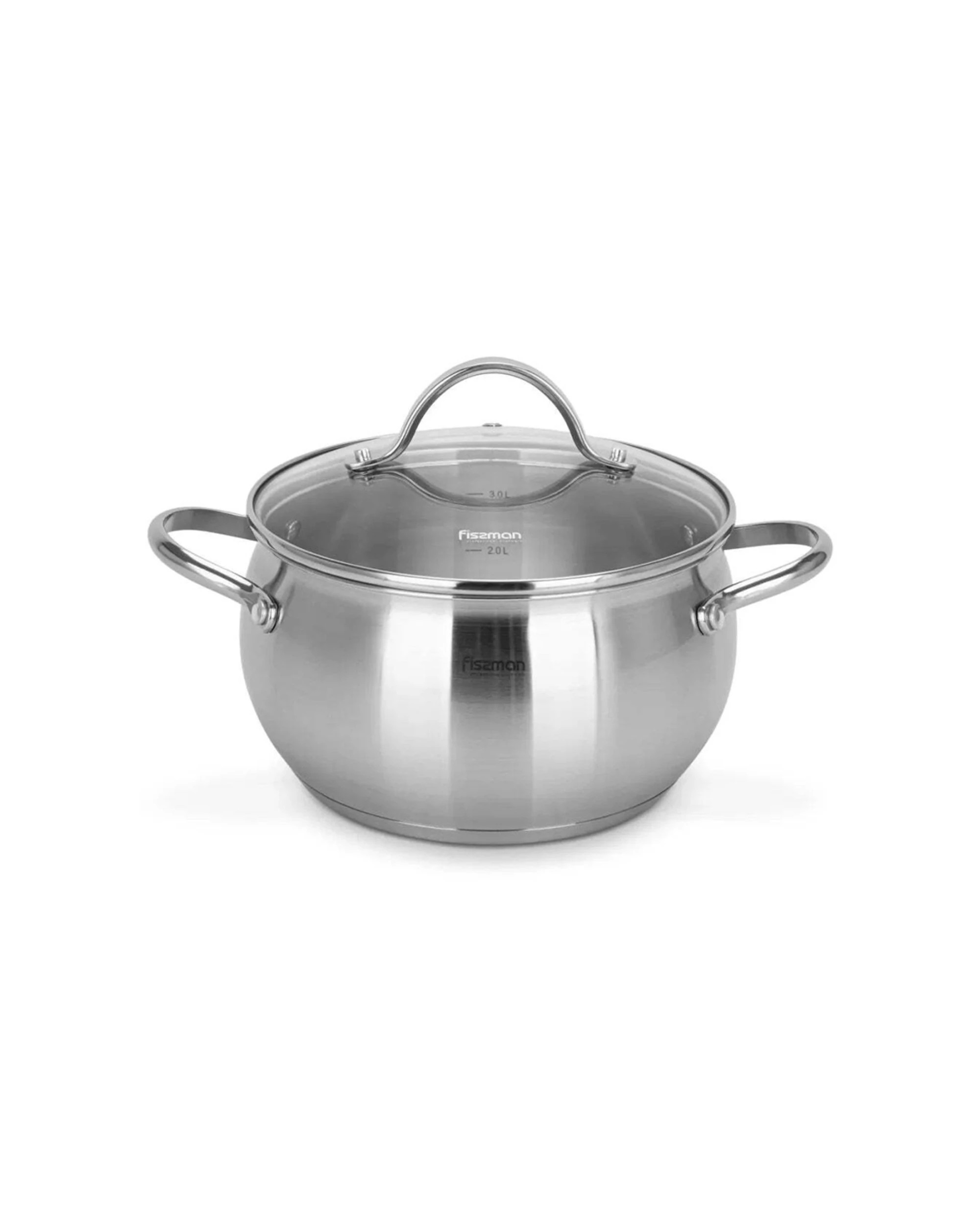 1 Fissman Stockpot Martinez Series Stainless Steel With Glass Lid 3.5L - Silver, 1 of 1