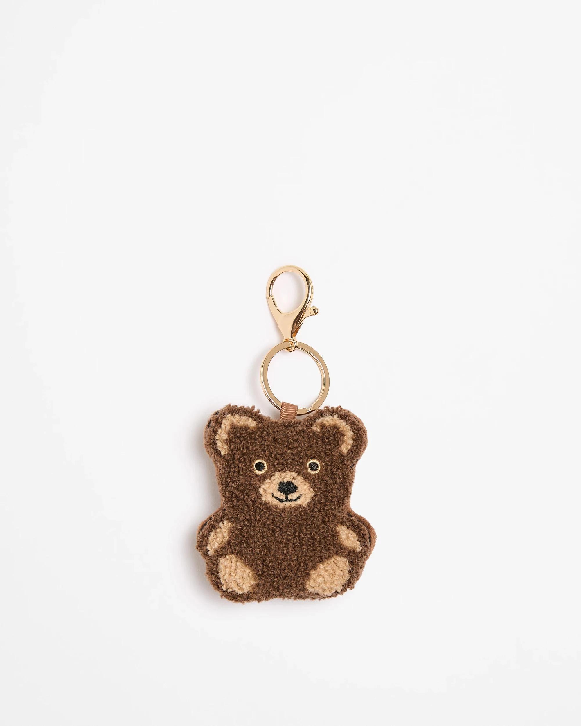 1 Target Kids Fluffy Bear Bag Charm BROWN, 1 of 1