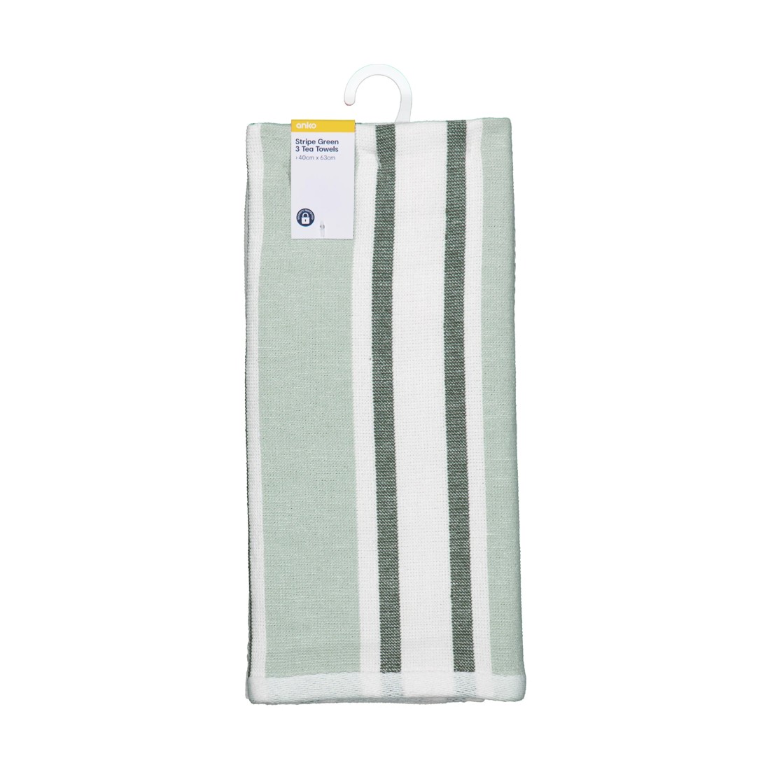 6 3 Pack Green Stripe Tea Towels, 6 of 6