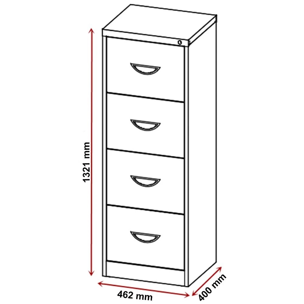 2 Soho 4 Drawer Filing Cabinet Black Cabinets Filing Drawer Cabinets, 2 of 2