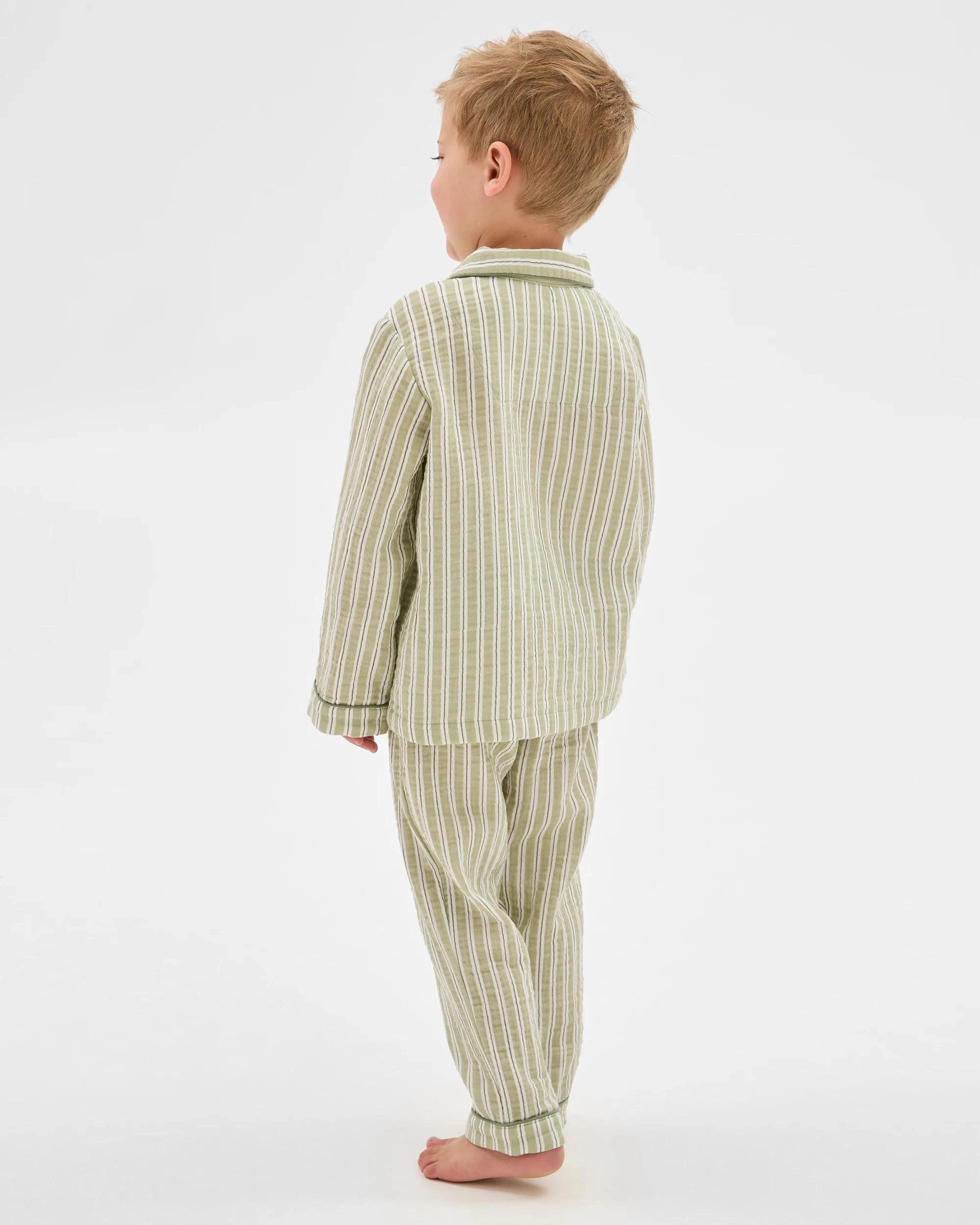 4 Target Kids Australian Cotton Younger Boys Double Cloth Woven Pyjama Set STRIPE, 4 of 8