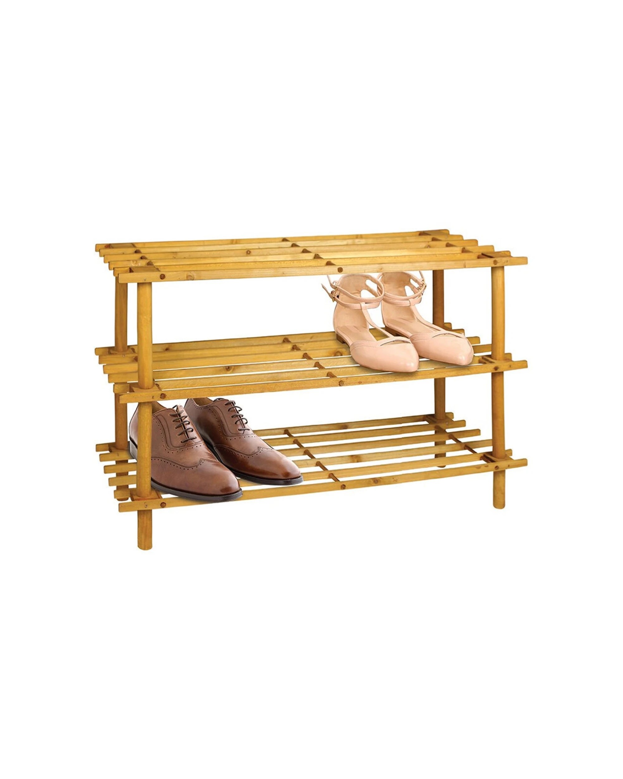 2 Boxsweden 3 Tier Wooden Shoe Rack Easy To Assemble Durable And Sturdy Wooden - Natural, 2 of 3
