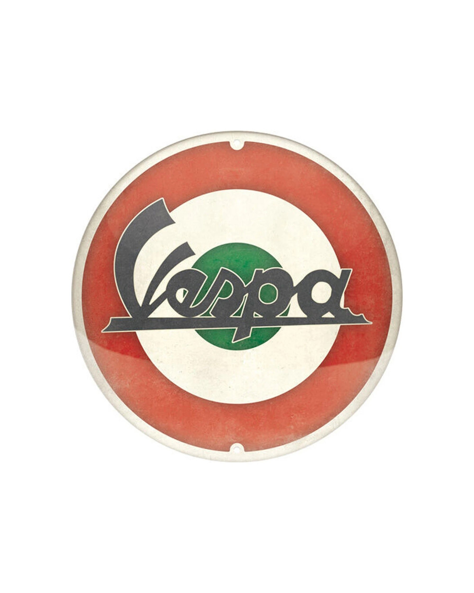 1 Nostalgic-Art 35cm Round Vespa Logo Italian Metal Decorative Sign - Multi, 1 of 1