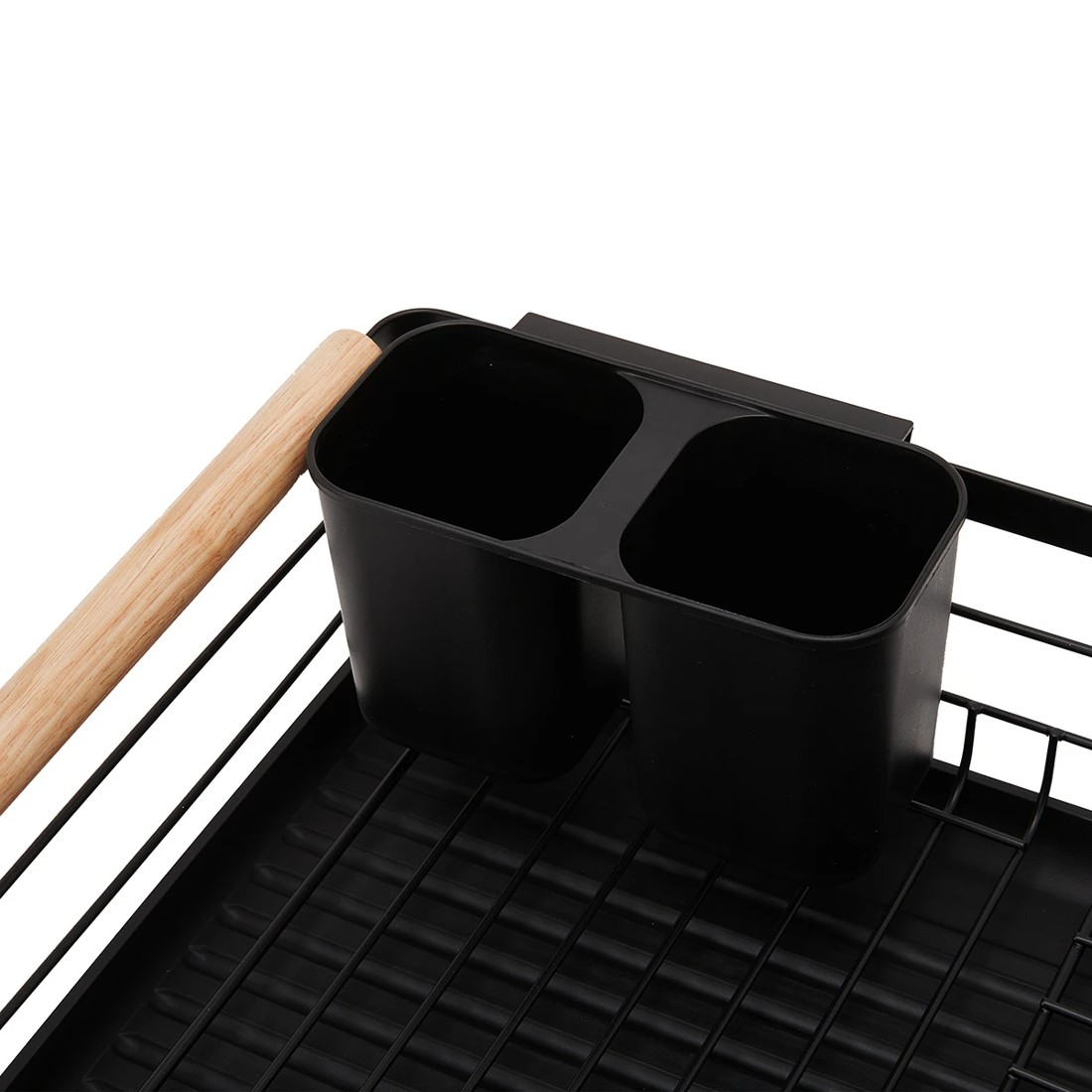 10 Black Wooden Handle Dish Rack, 10 of 11