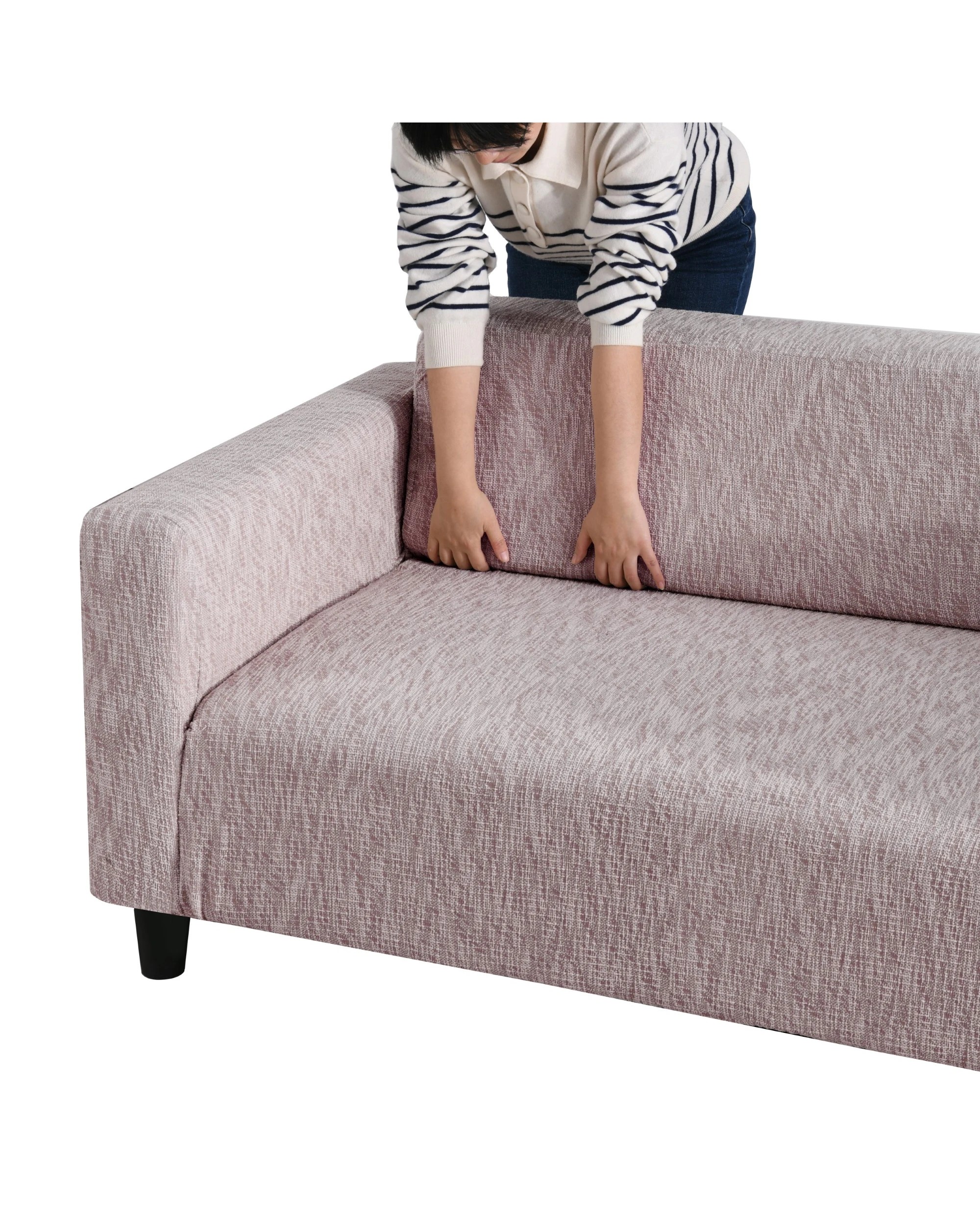 1 Sherwood Faux Linen Stretch Fit Couch Covers 2 Seater - Rose, 1 of 1