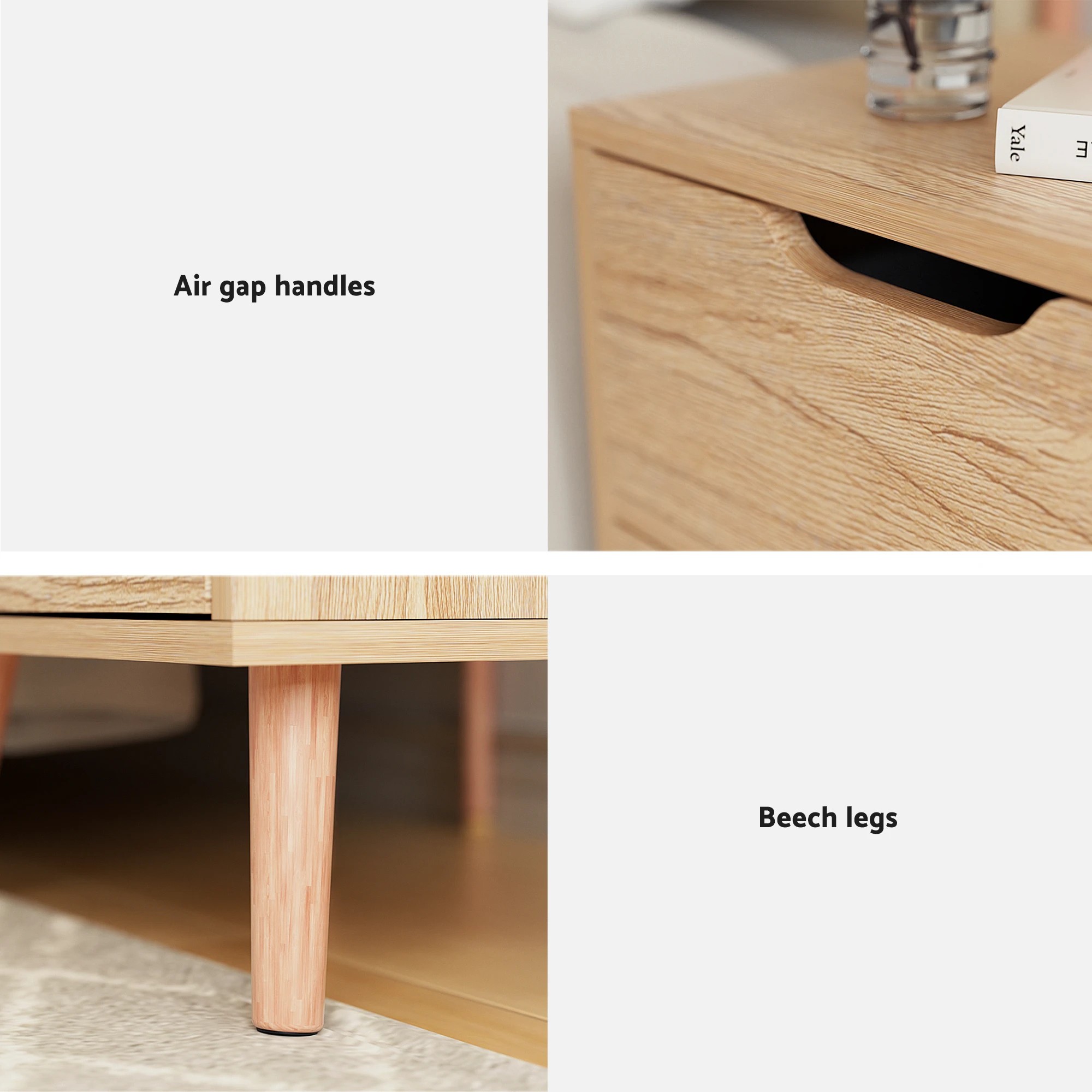 7 Artiss Gas Lift Queen Bed Frame with Bedside Table Set Boucle Fabric Upholste Platform Bed Nightstand - Multi, 7 of 7