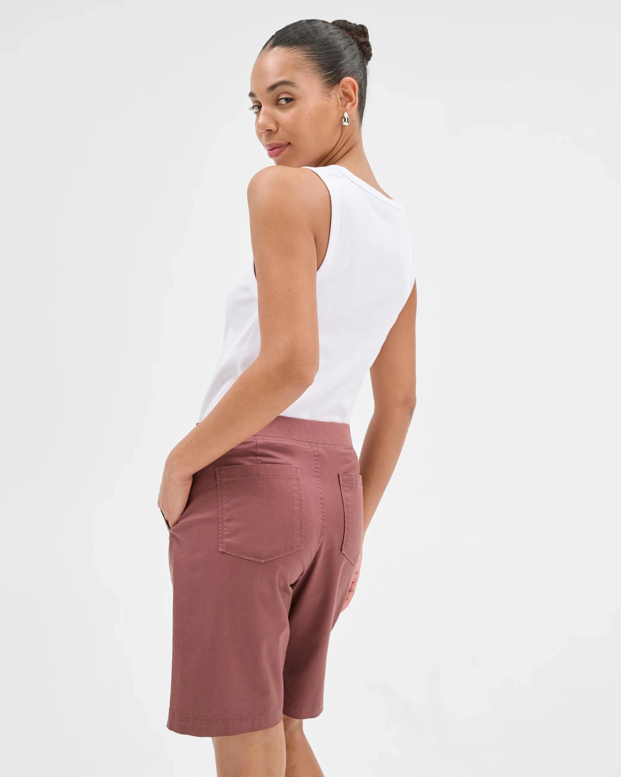 4 Target Ribbed Waist Shorts CAROB, 4 of 5