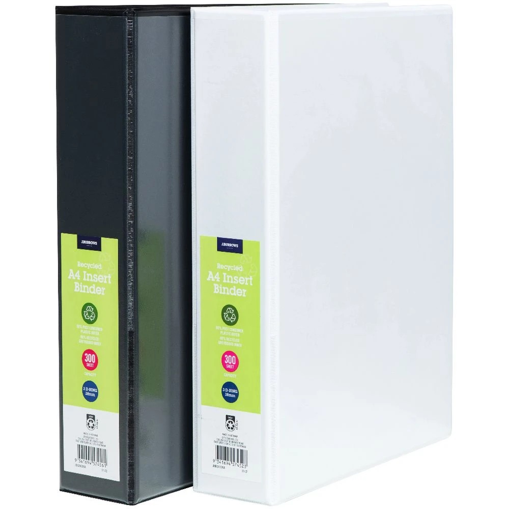 6 J.Burrows Insert Binder A4 3 D-Ring 38mm Black, 6 of 6