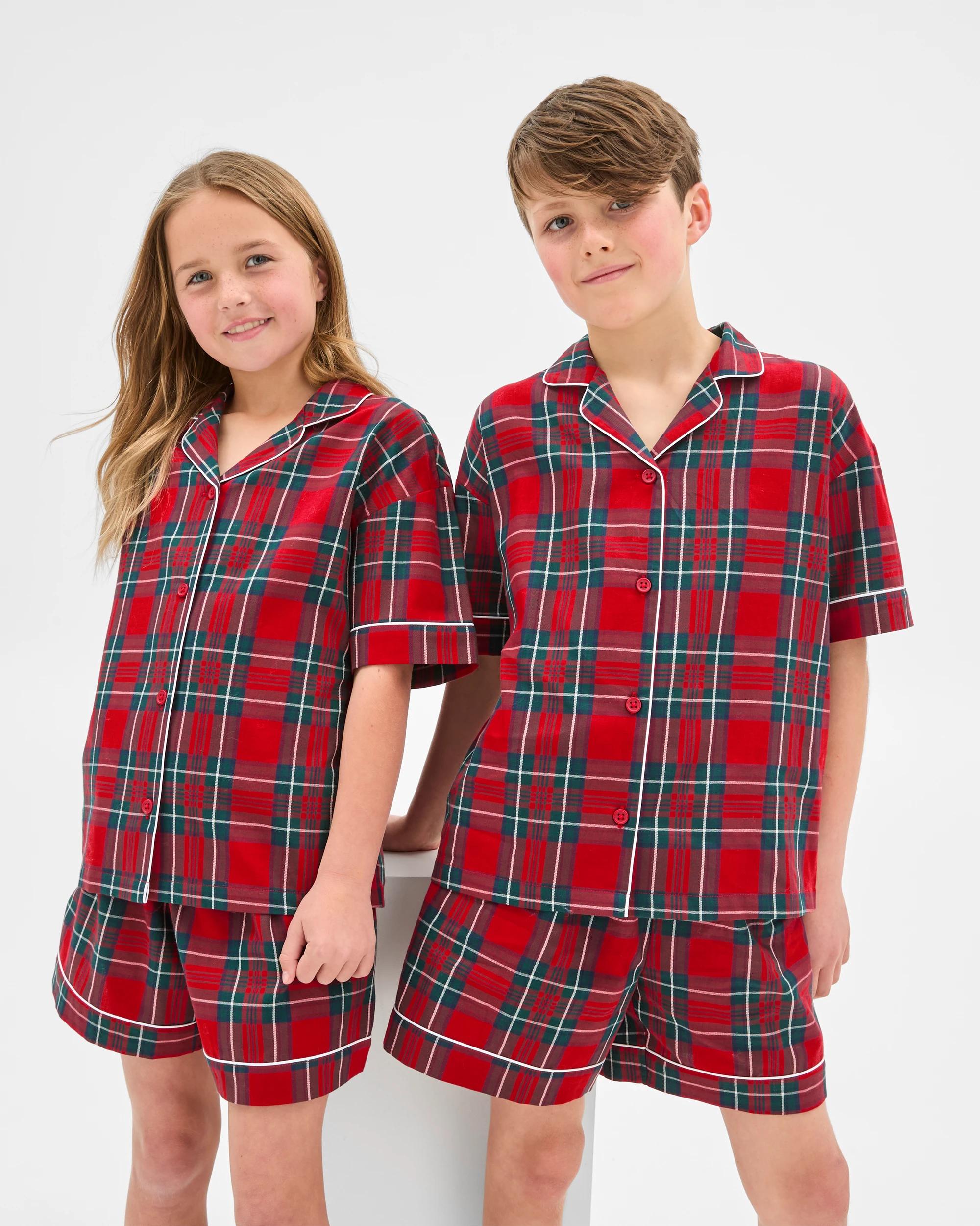 1 Target Family Matching Christmas Check Australian Cotton Older Kids Pyjama Set RED CHECK, 1 of 6