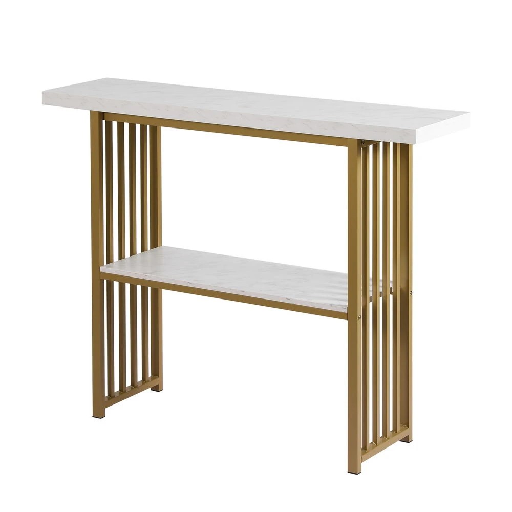 1 Artiss Console Table Marble Effect &Gold - Multi, 1 of 6