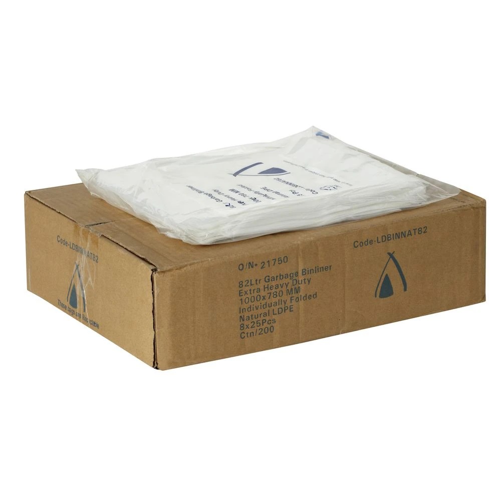 2 Tailored Packaging X Heavy Duty Bin Liners 82L 200 Pack Clear, 2 of 2