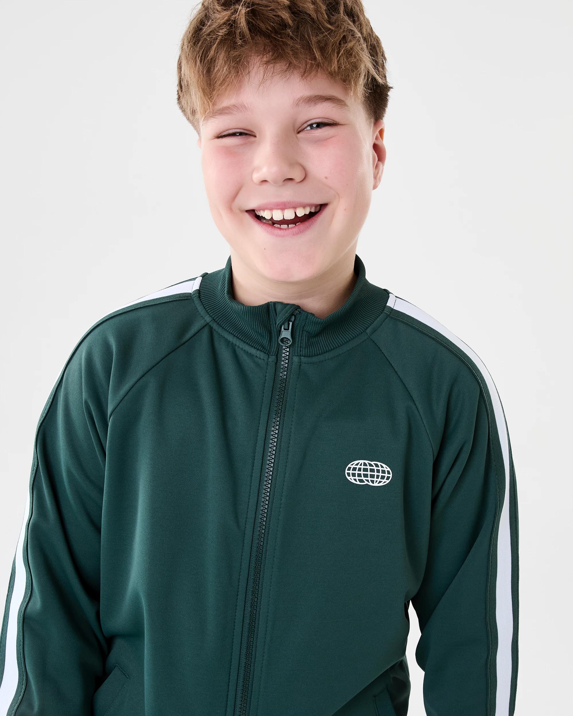 4 Tricot Zip Through Sweatshirt Grn Globe, 4 of 10