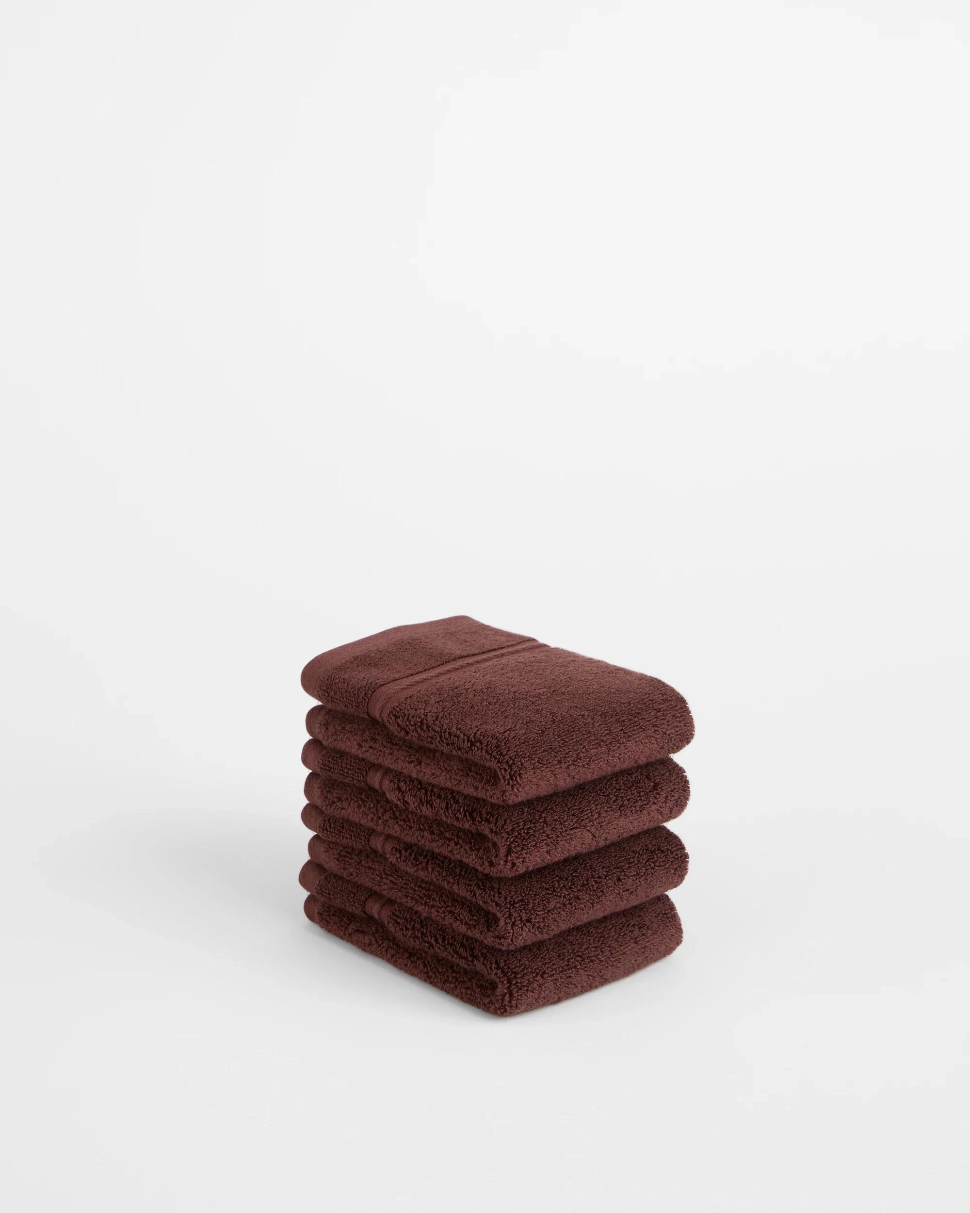 1 Target Luxury Egyptian Cotton Pile Face Washer 4 Pack - Brown, 1 of 4