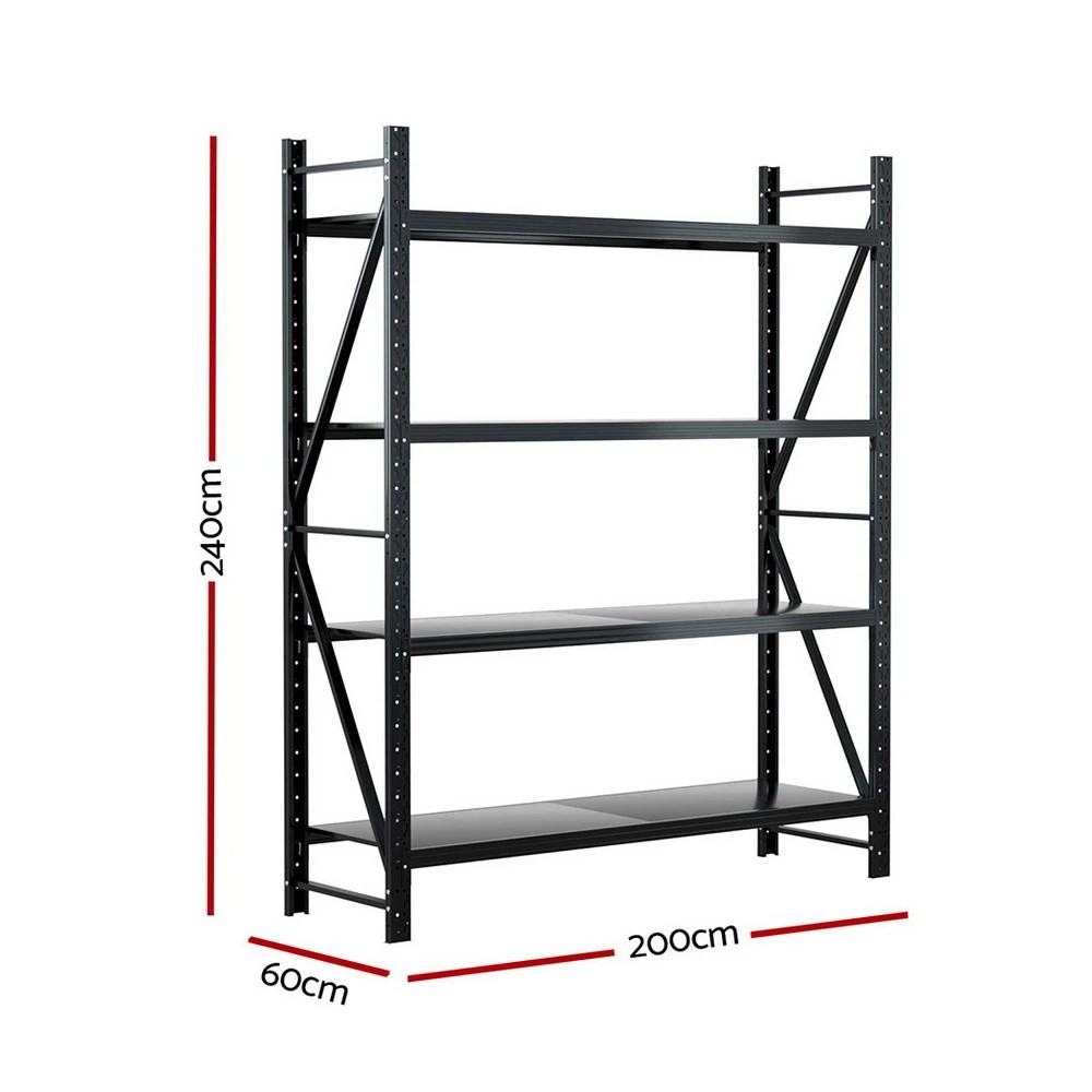 2 Giantz 2.4Mx2M Warehouse Shelving Garage Rack - Black, 2 of 6