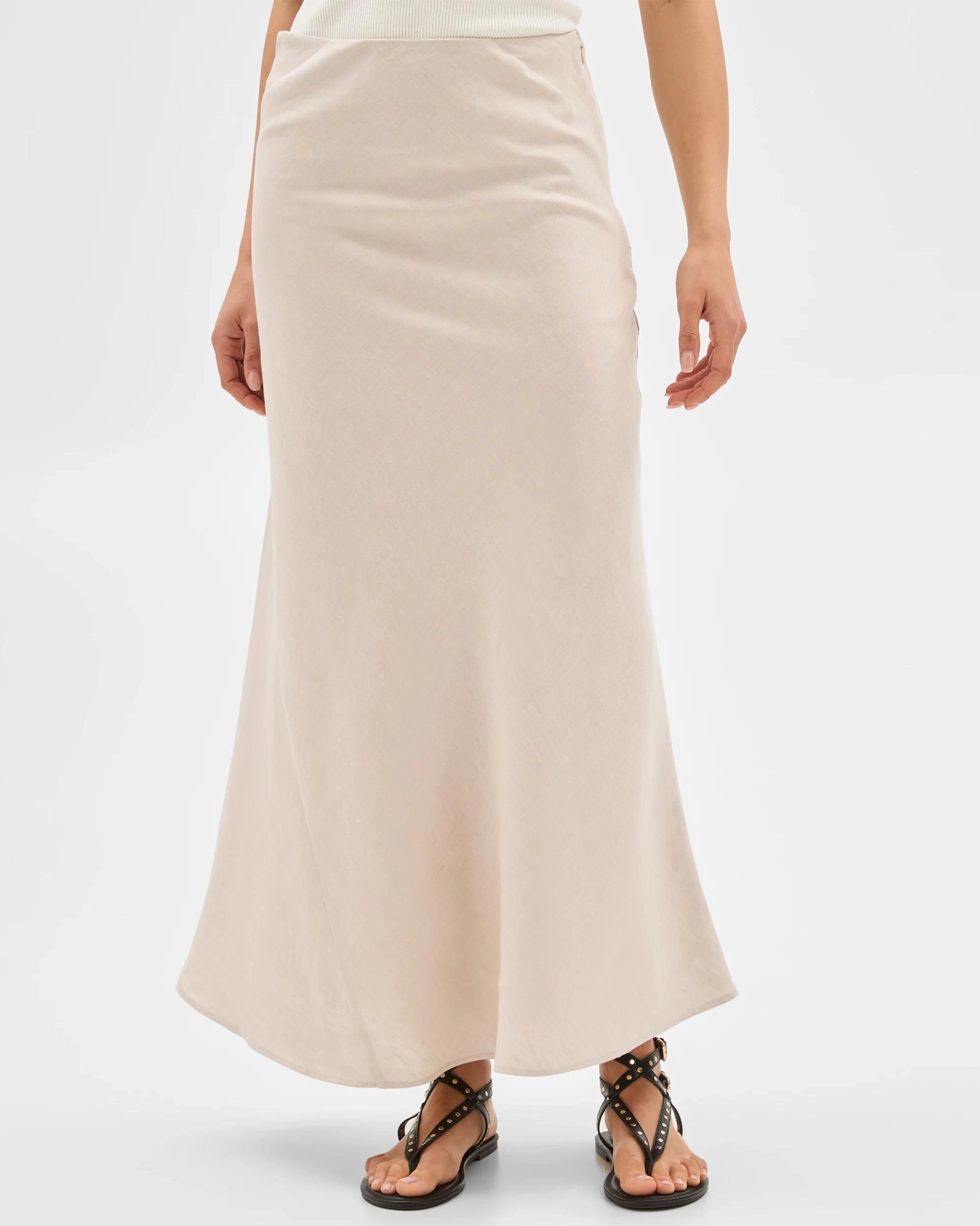 4 European Linen Blend Maxi Skirt - Lily Loves NATURAL, 4 of 6
