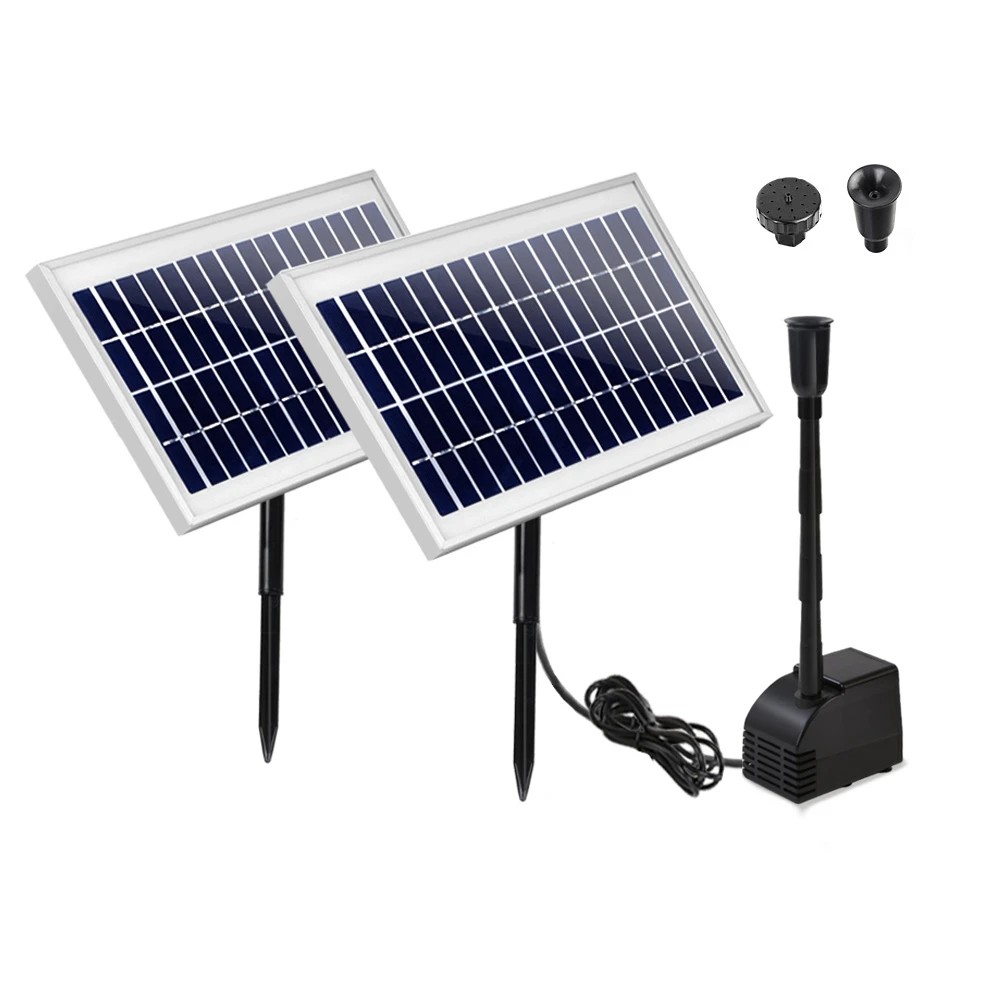 1 Gardeon Solar Pond Pump Submersible Water Fountain Kit with 2 Panels 7.2FT - Black, 1 of 7