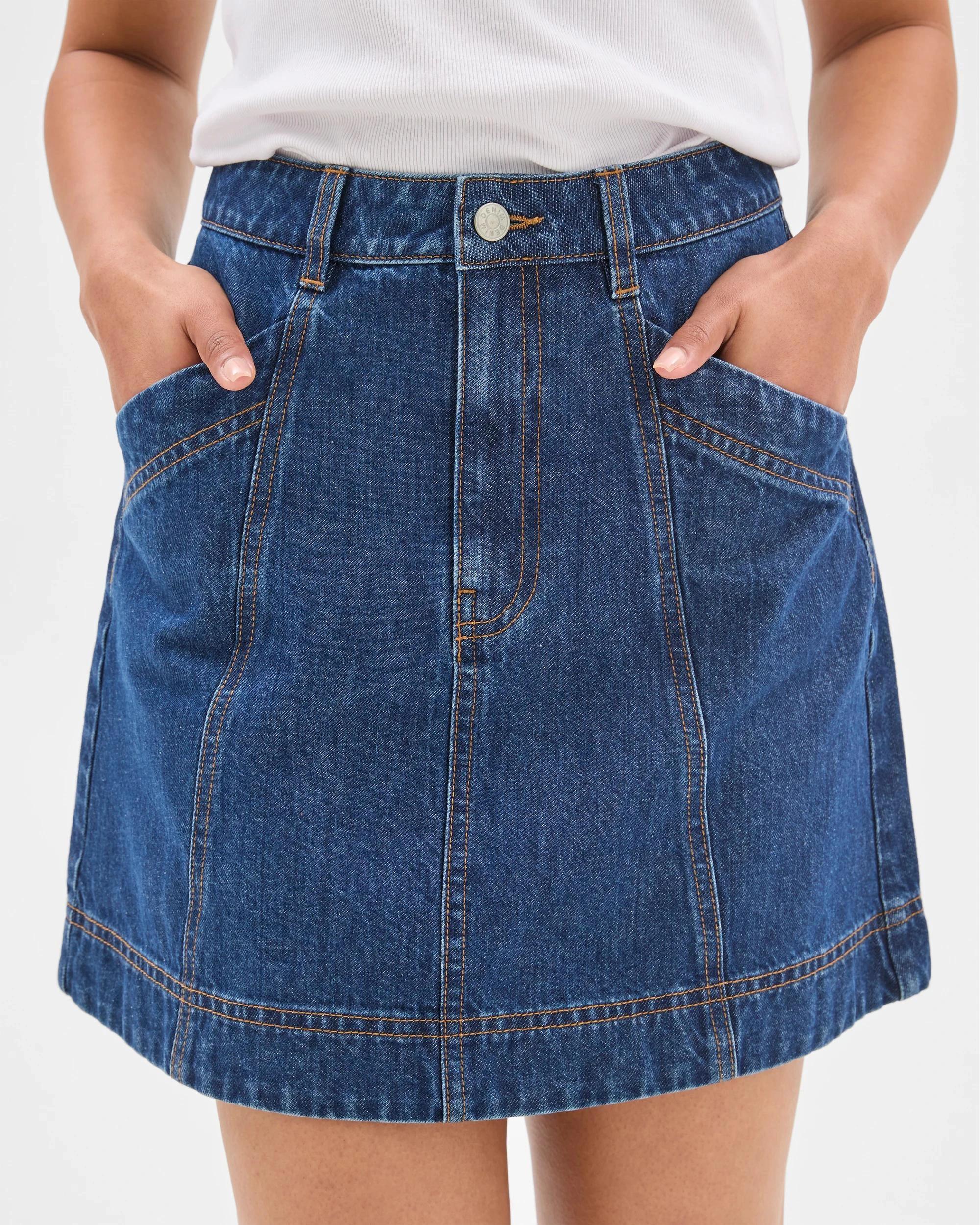 3 Target Slant Pocket Denim Mini Skirt 70'S INDIGO, 3 of 5