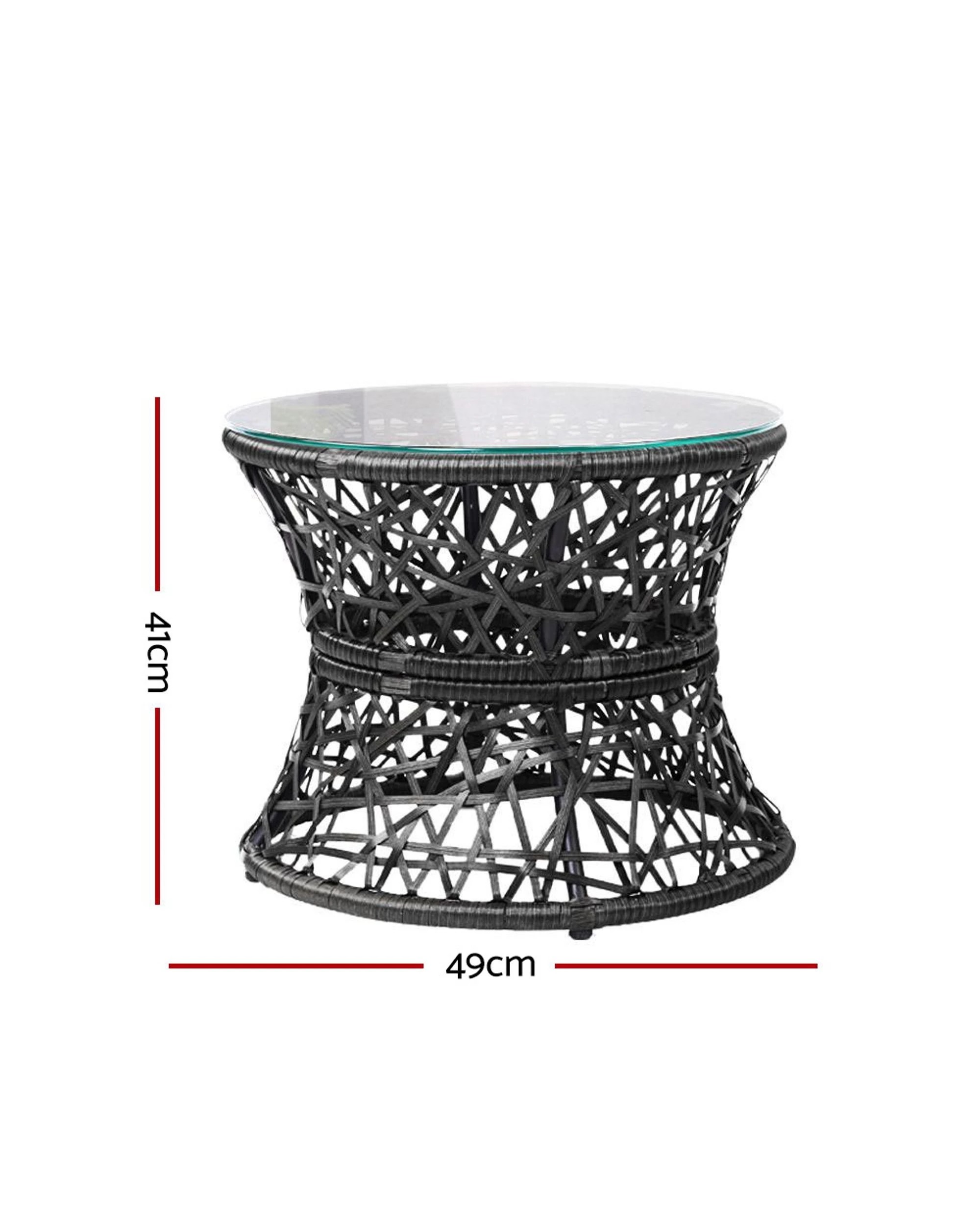 3 Gardeon Outdoor Lounge Setting Furniture Wicker Papasan Chairs Table Patio - Black, 3 of 6