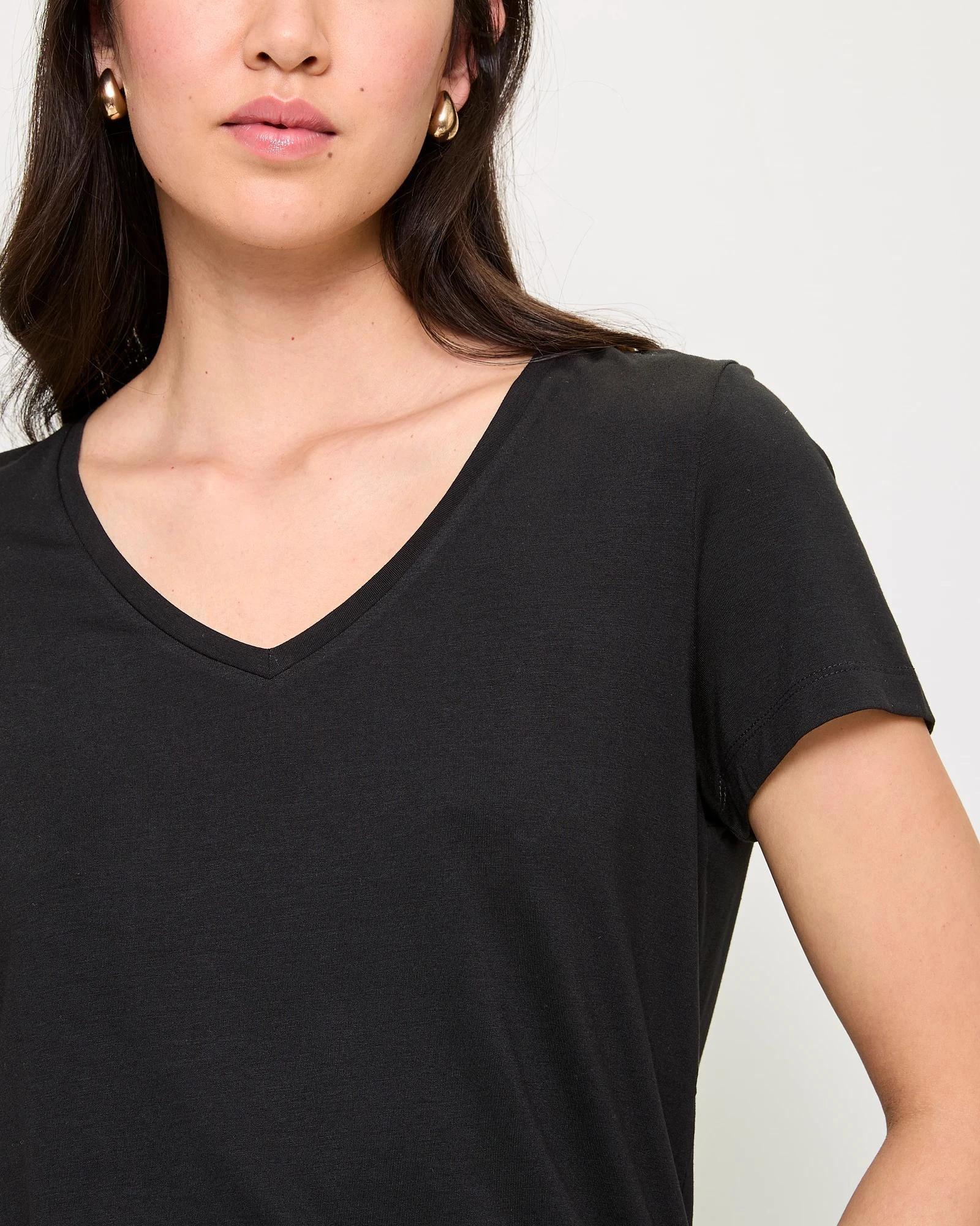 10 Target Viscose/Elastane V-Neck T-Shirt BLACK, 10 of 10