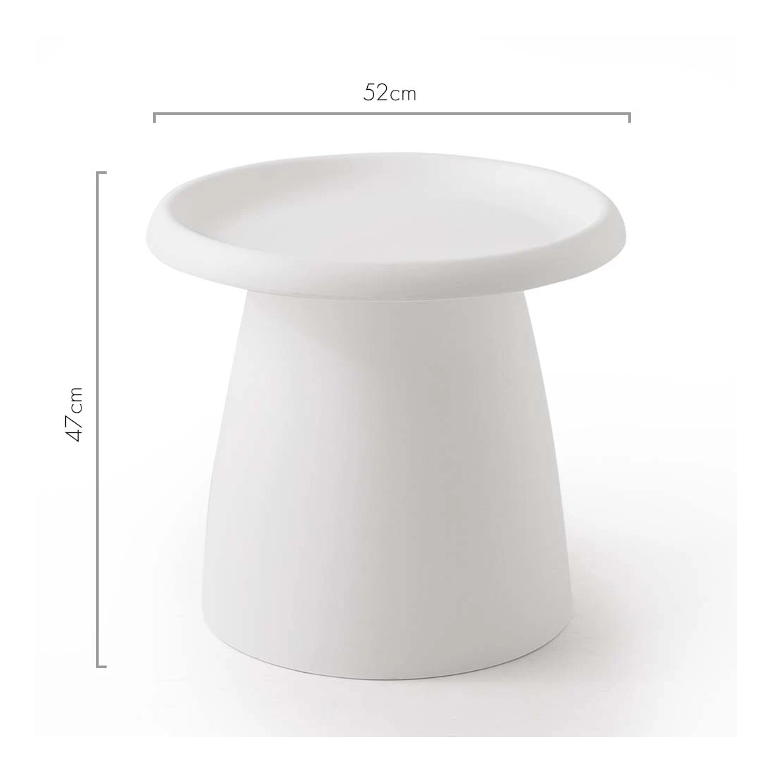 2 Artiss Coffee Table Round 52CM Plastic - White, 2 of 7
