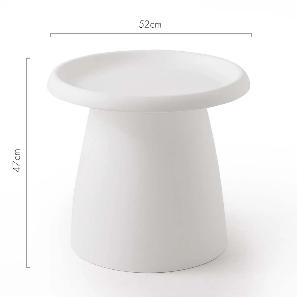 2 Artiss Coffee Table Round 52CM Plastic - White, 2 of 7