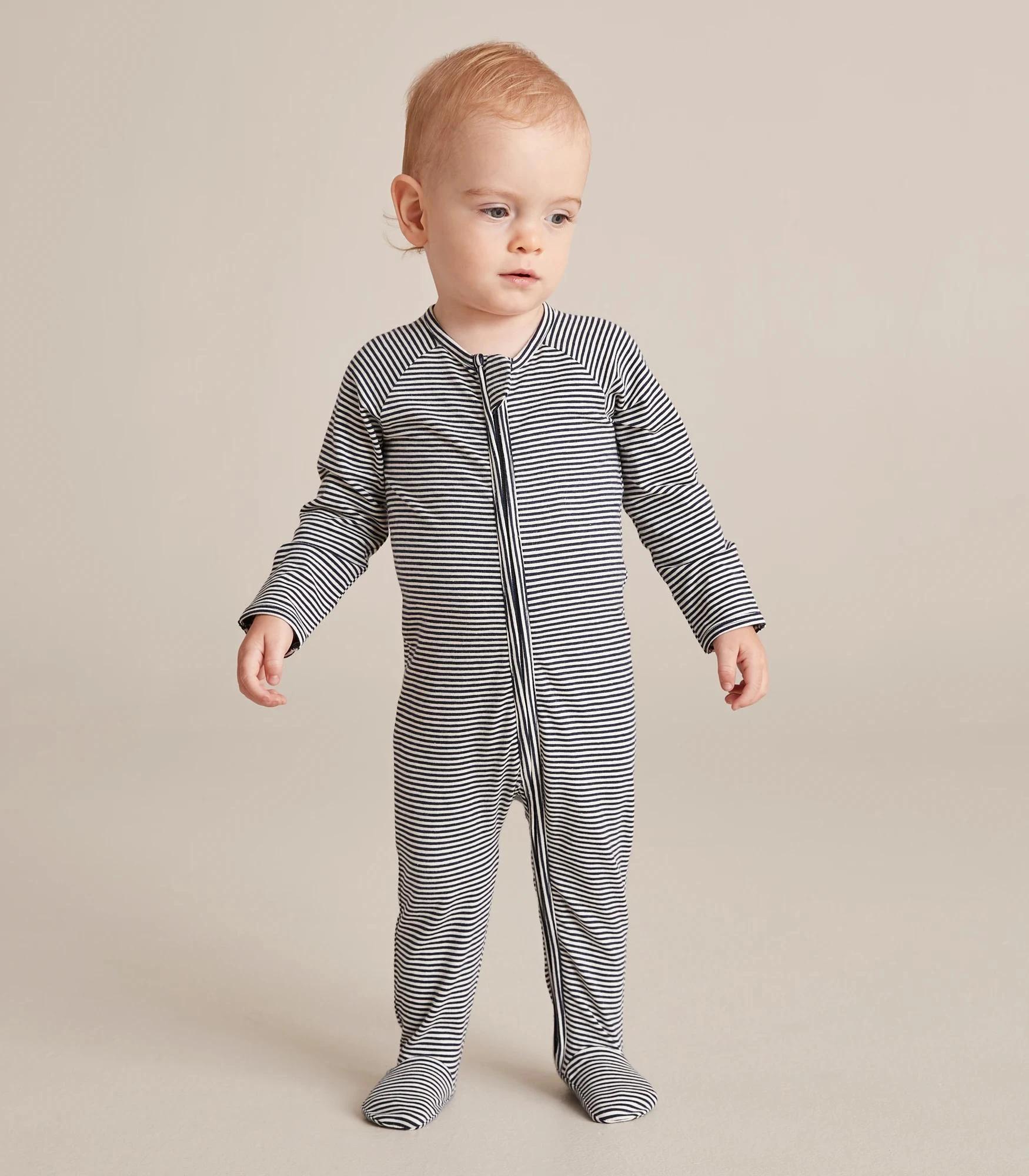 1 Target Baby Organic Cotton Stripe Coverall NAVY BLUE, 1 of 7