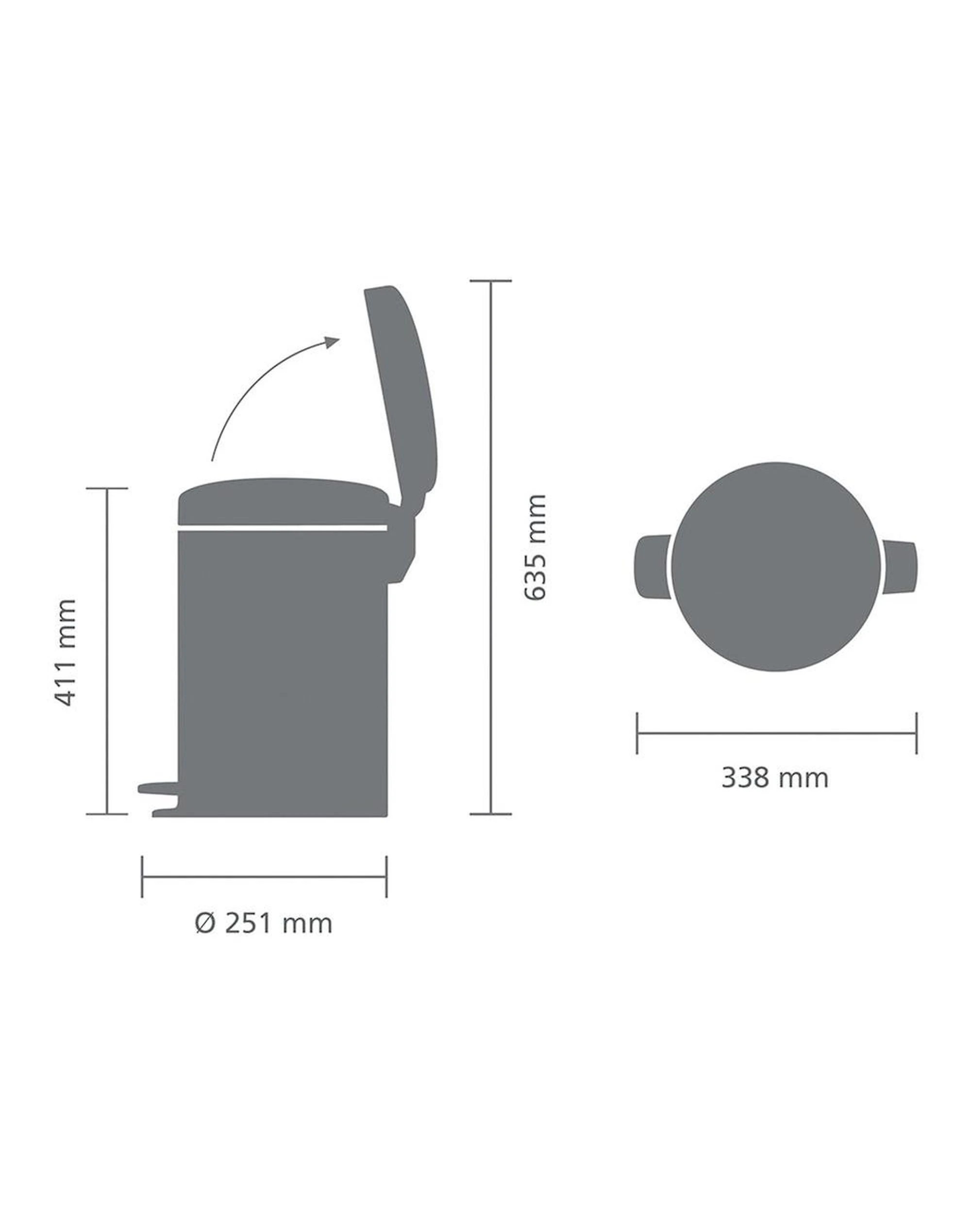 5 Brabantia Newicon Pedal Bin 12L  Platinum, 5 of 5