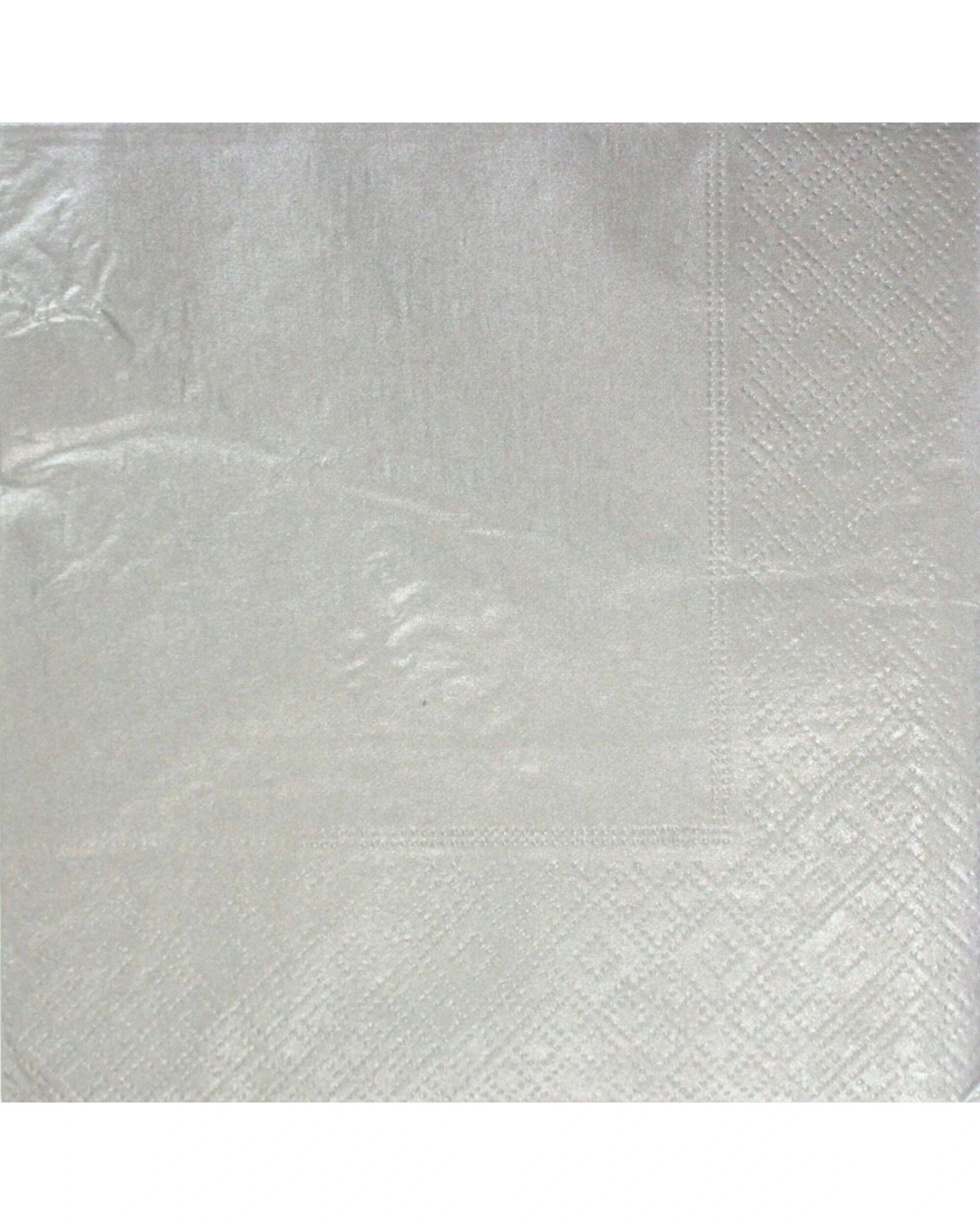 1 Alpen Metallic Dinner Napkins Serviettes Pack of 50 - Silver, 1 of 2