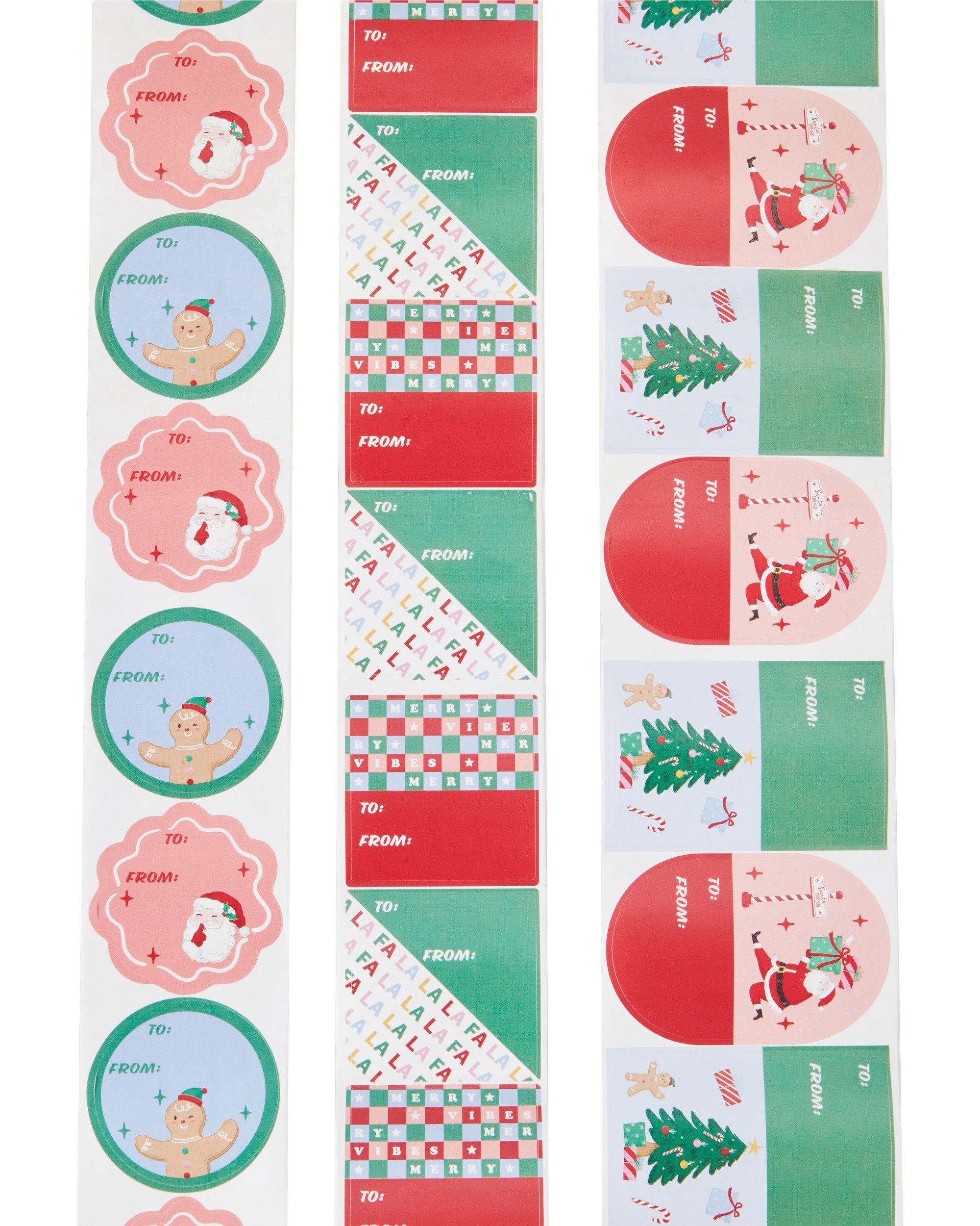 5 120 Pack Christmas Sticker Tags Roll - Assorted, 5 of 6