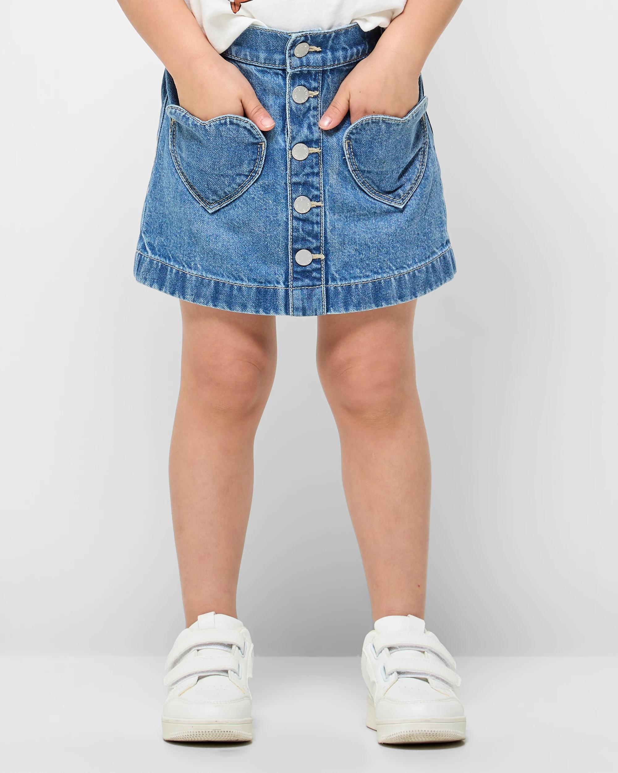 1 Target Denim Skort MID WASH, 1 of 5