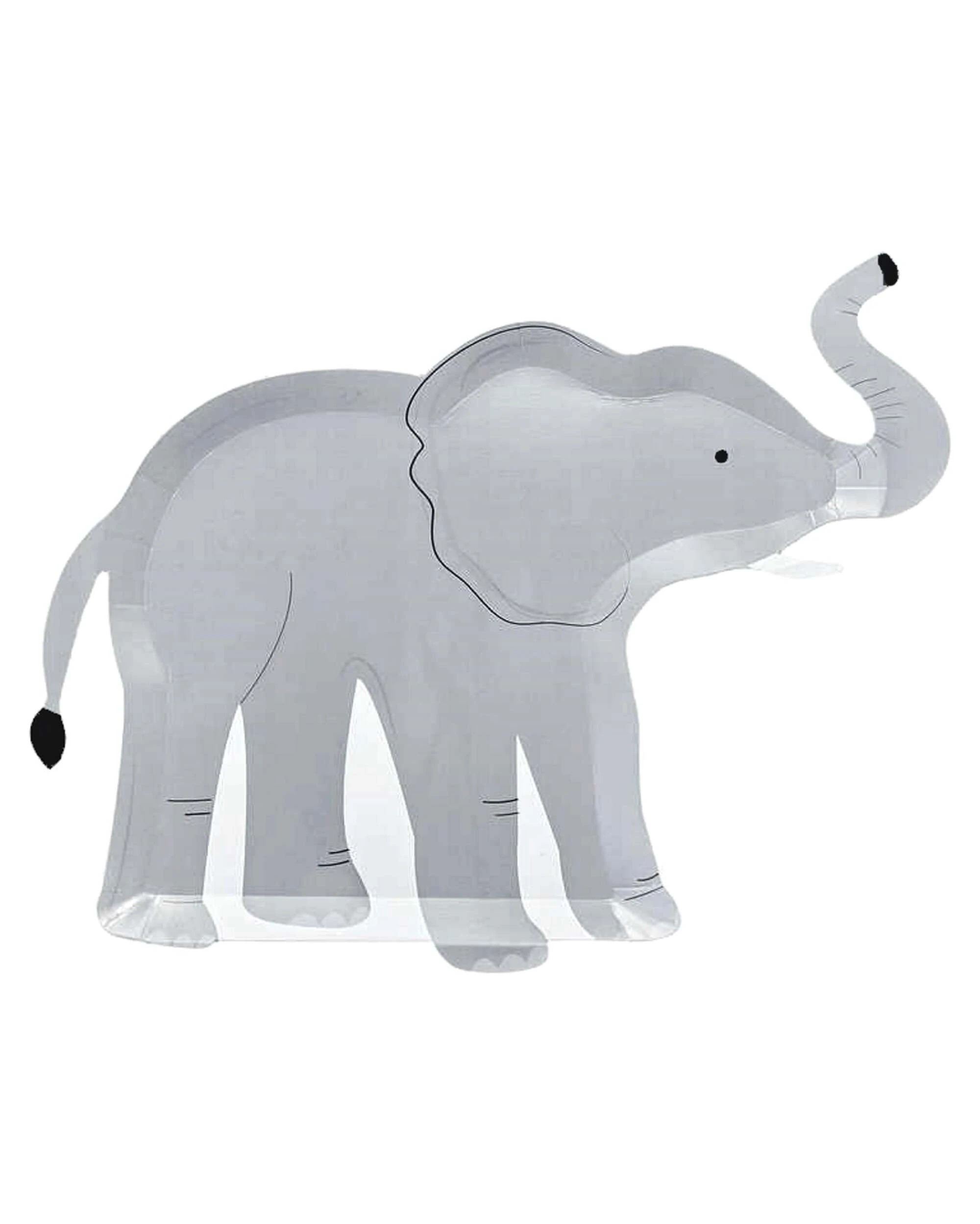1 Ginger Ray Wild Jungle Elephant Paper Plates Pack of 8 - Grey, 1 of 2