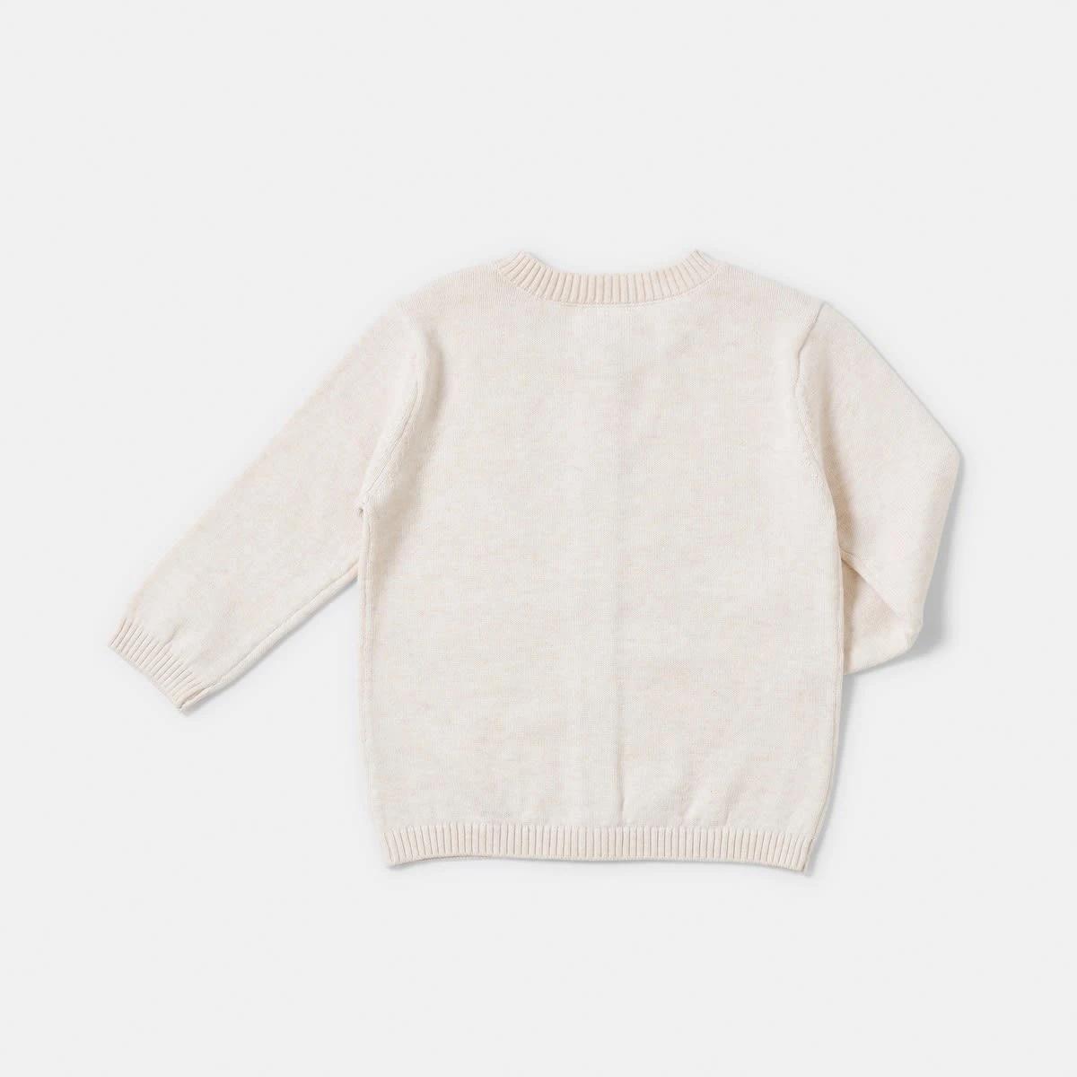 2 Newborn Cardigan HONEY OAT MARLE, 2 of 4